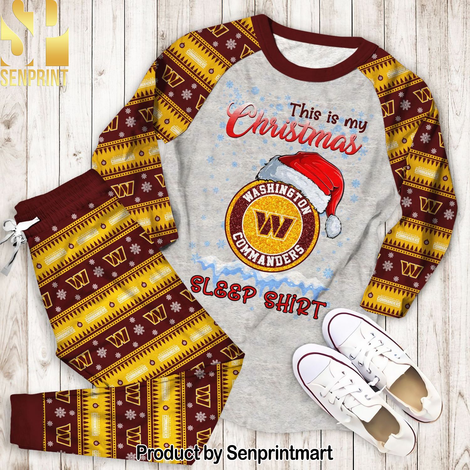 This is my Christmas Washington Commanders Classic Full Print Pajamas Set