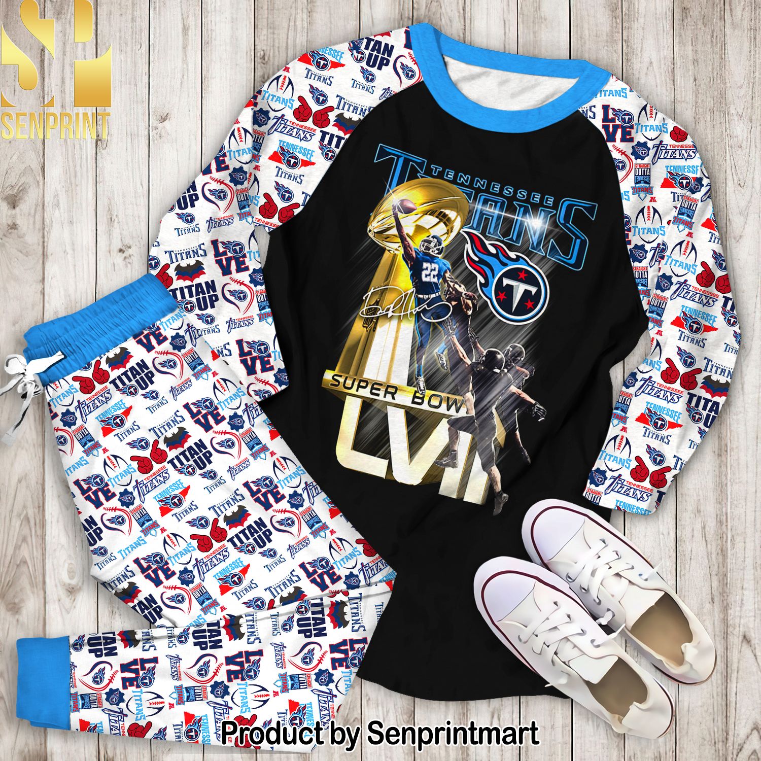 Titans Full Printed Unisex Pajamas Set