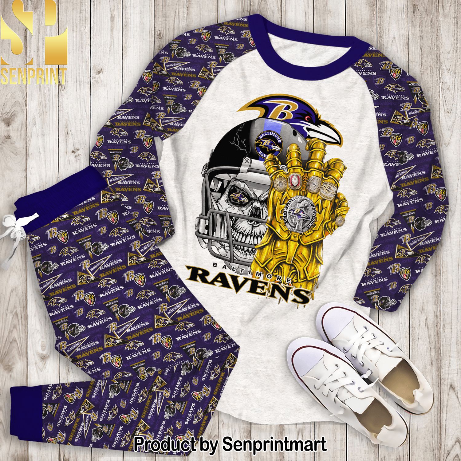World Champion Baltimore Ravens Unisex Full Printing Pajamas Set