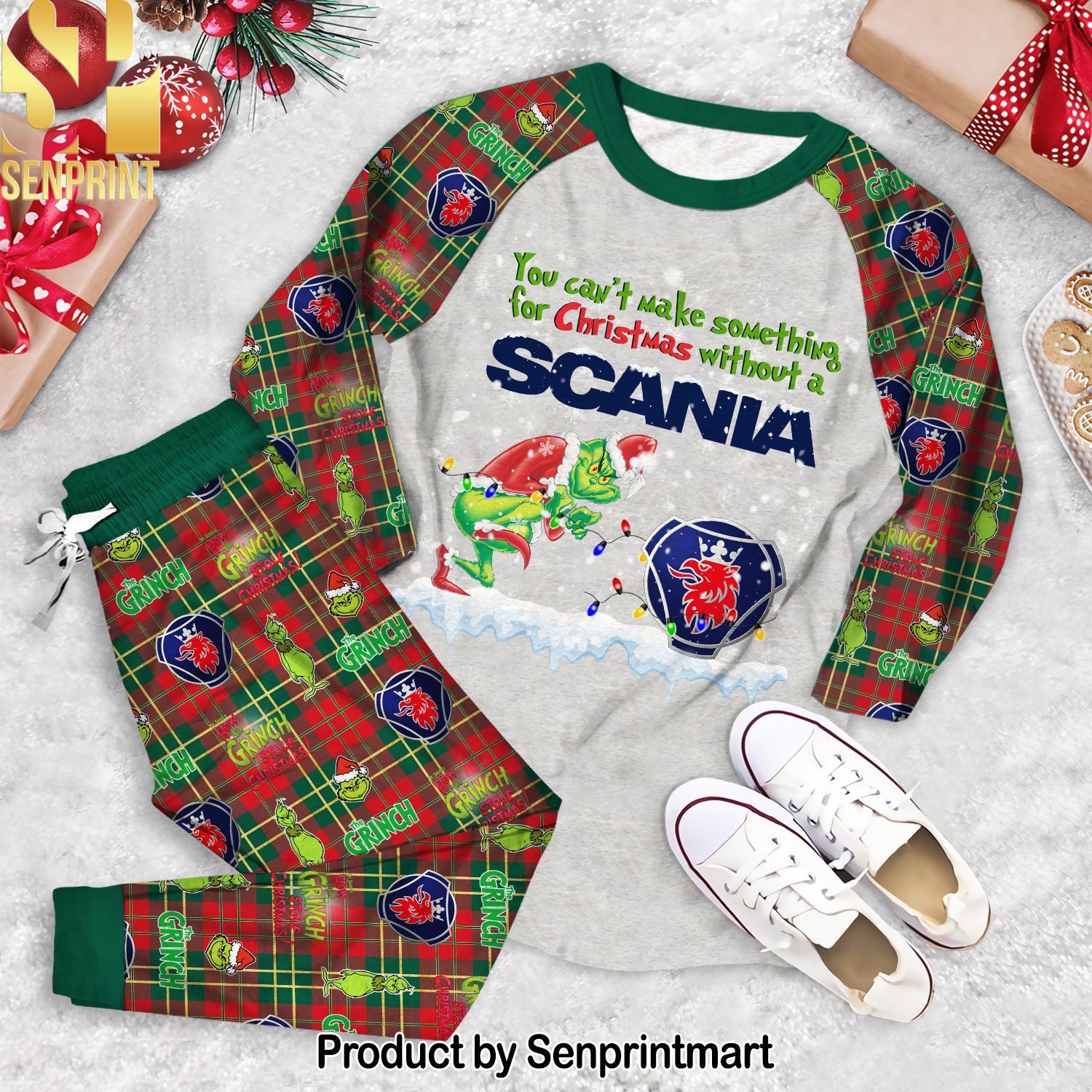 You Can’t make something for Christmas without a Scania Classic All Over Printed Pajamas Set