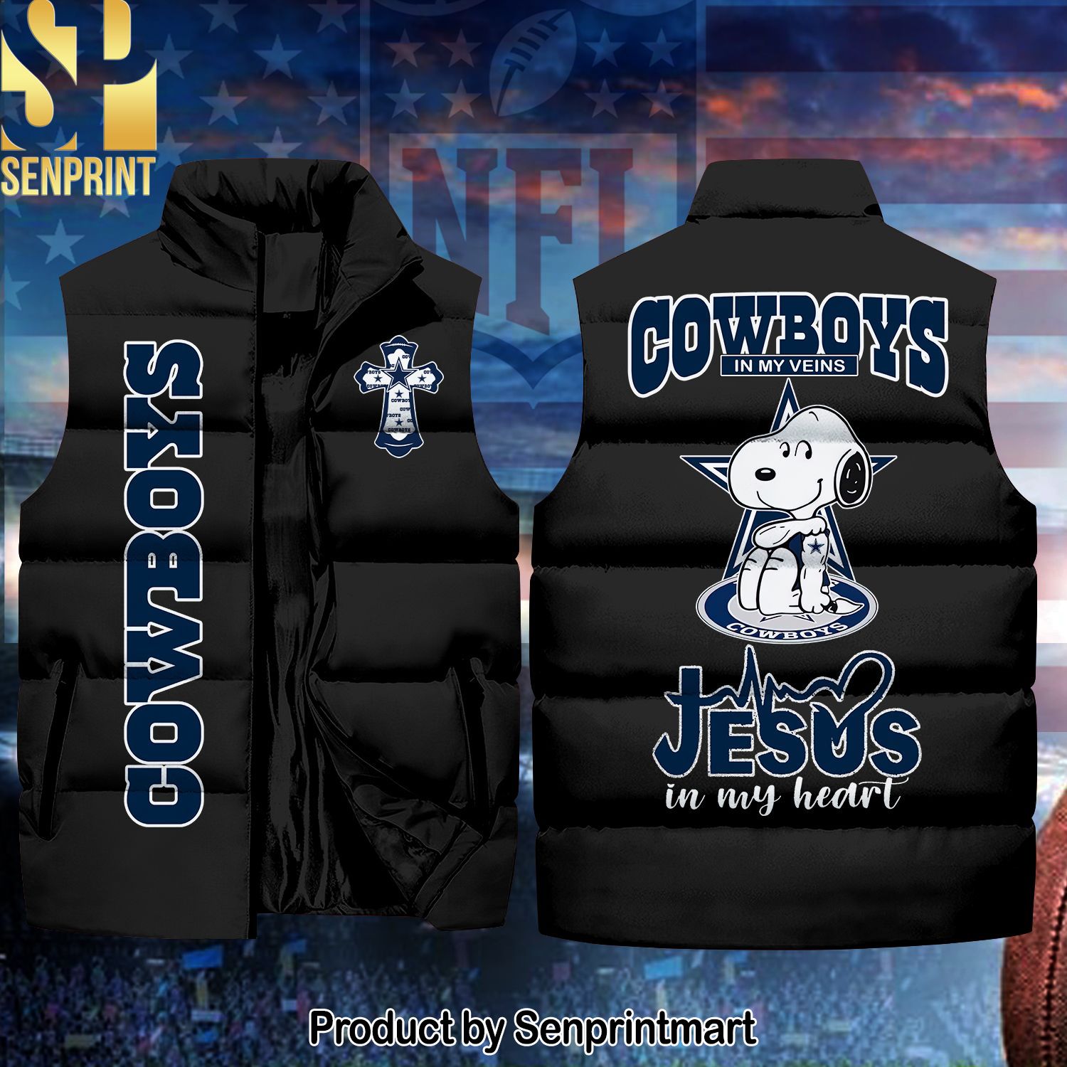 Cowboys In My Veins Jesus In My Heart New Outfit Sleeveless Jacket