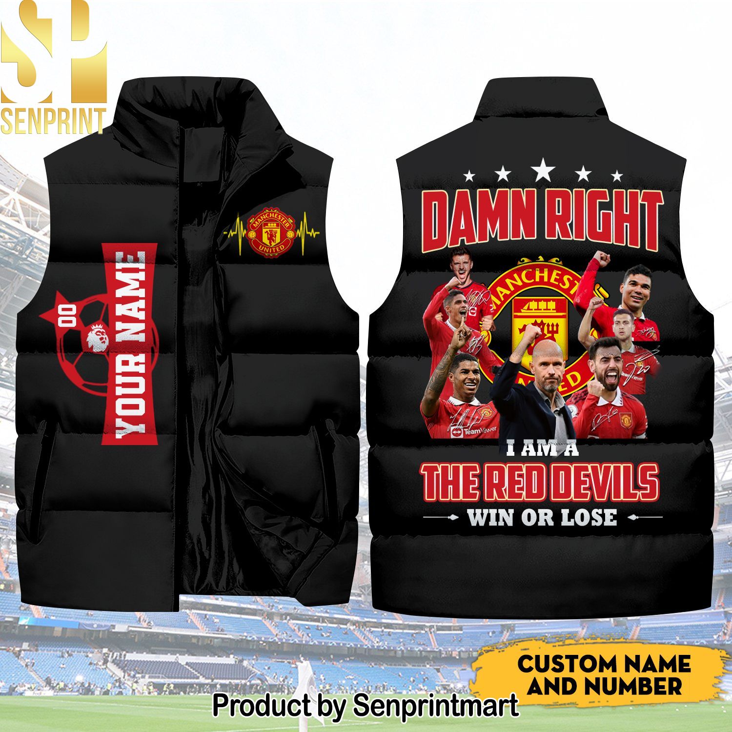 Damn Right I Am The Red Devils Manchester United And Number New Outfit Sleeveless Jacket