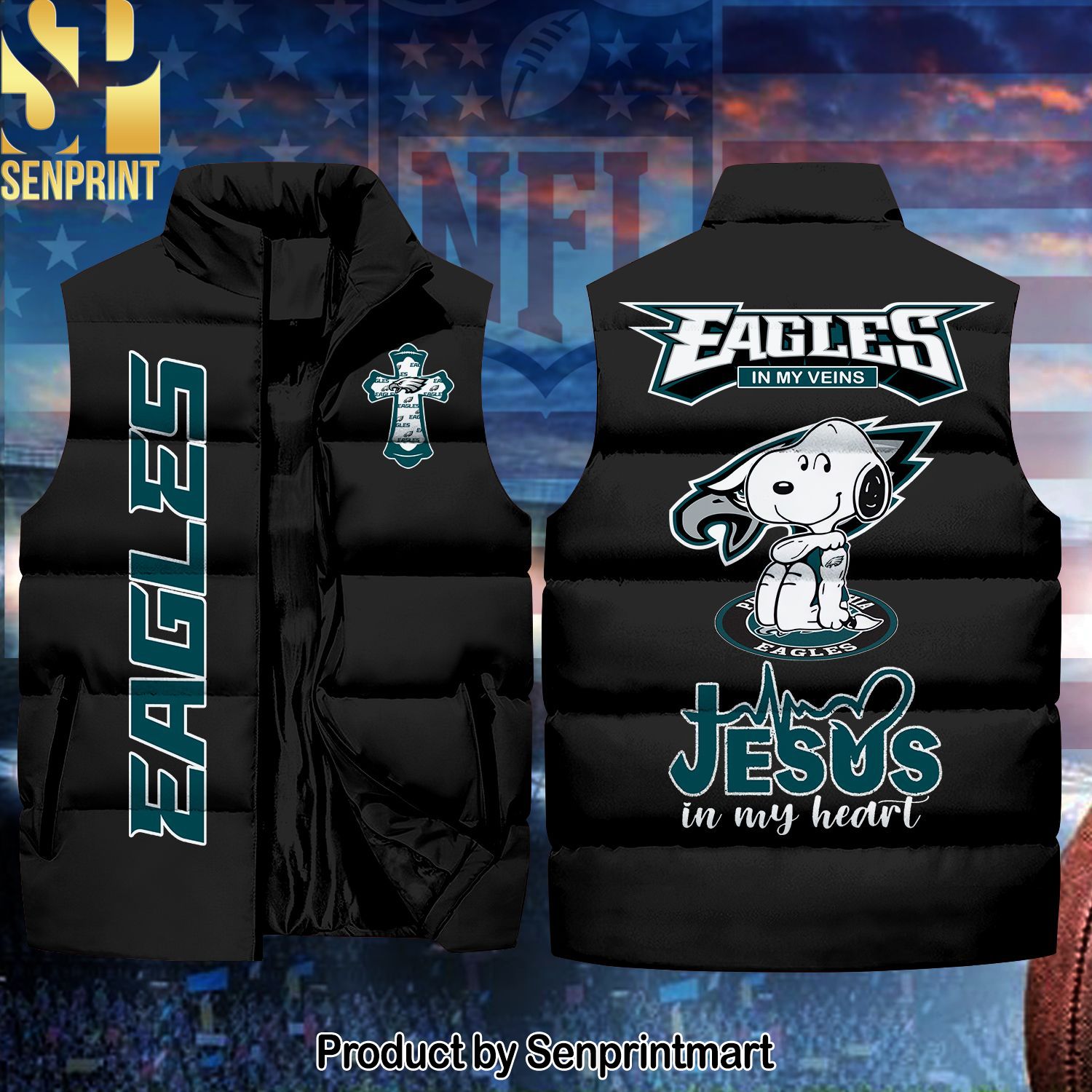 Eagles In My Veins Jesus In My Heart Unisex Sleeveless Jacket