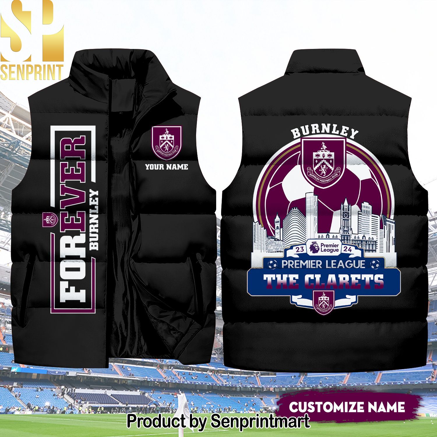 English Premier League Burnley Premier League 2023 Hot Fashion Sleeveless Jacket