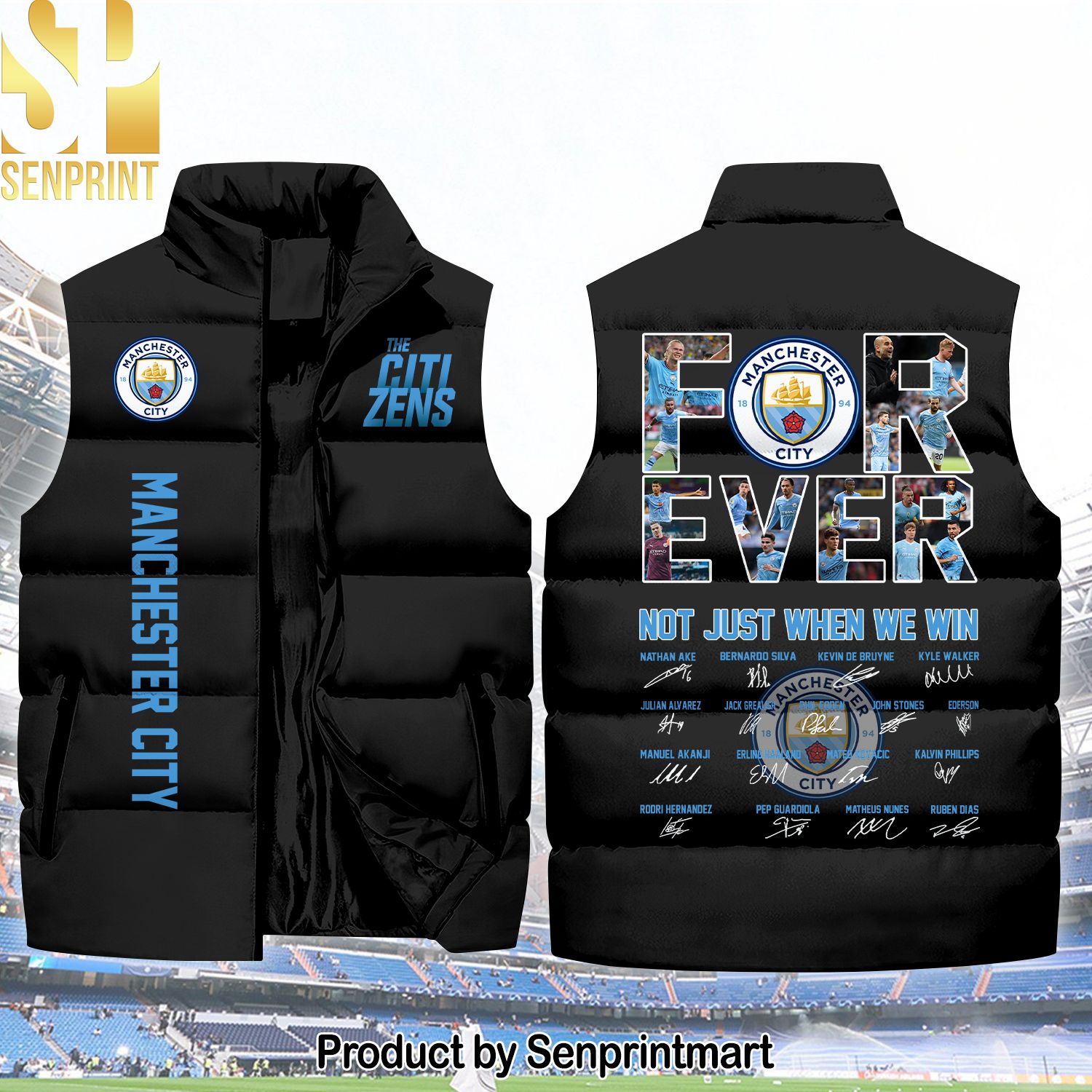 English Premier League Forever Manchester City For Fans Sleeveless Jacket