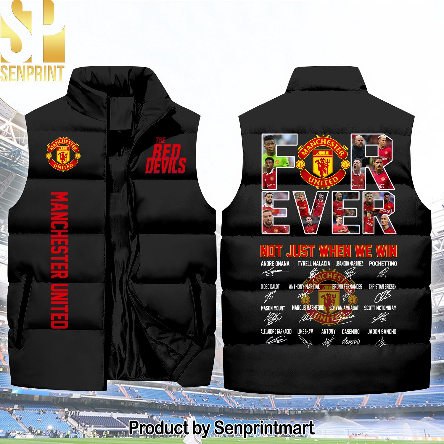 English Premier League Forever Manchester United Unisex Sleeveless Jacket