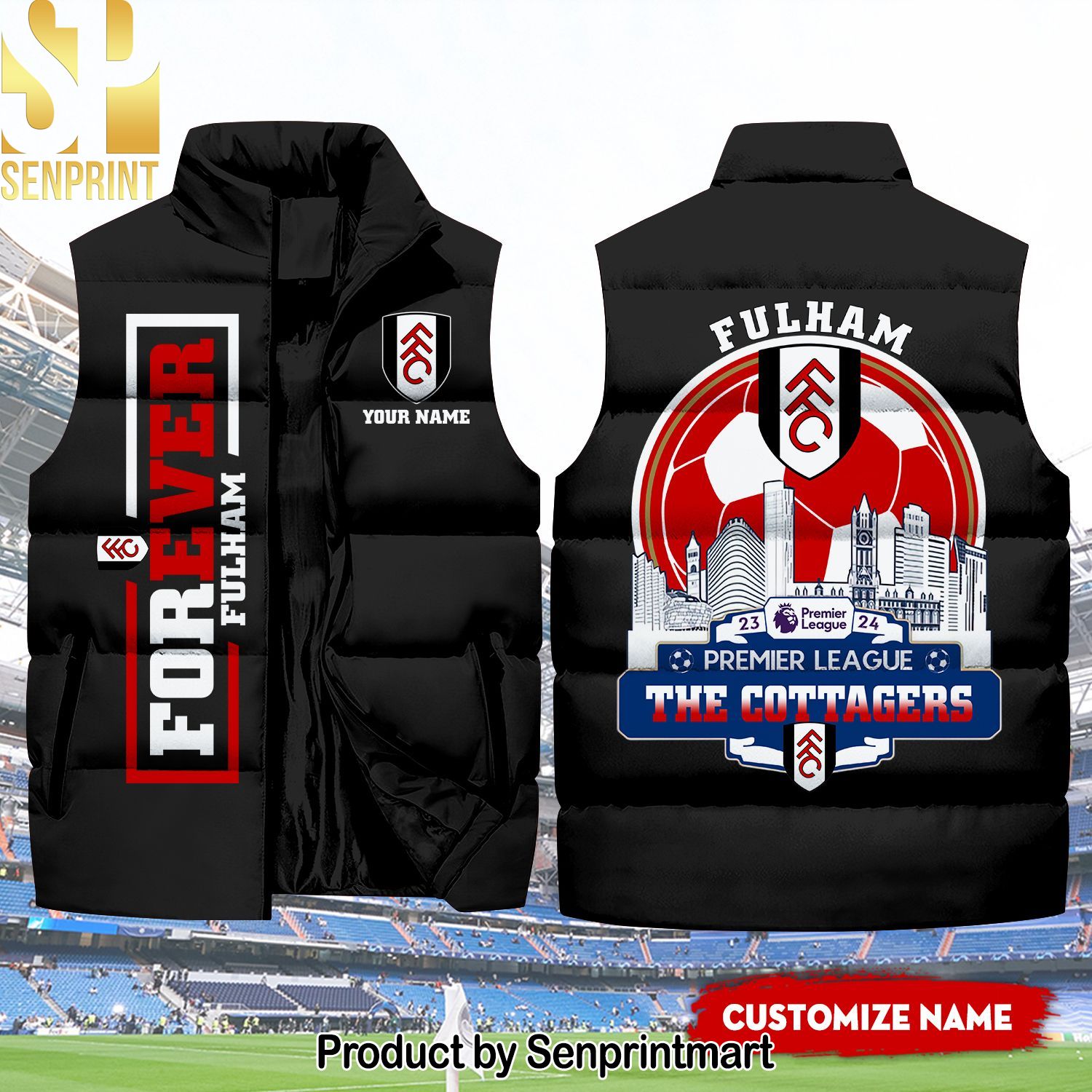 English Premier League Fulham Premier League 2023 Cool Version Sleeveless Jacket