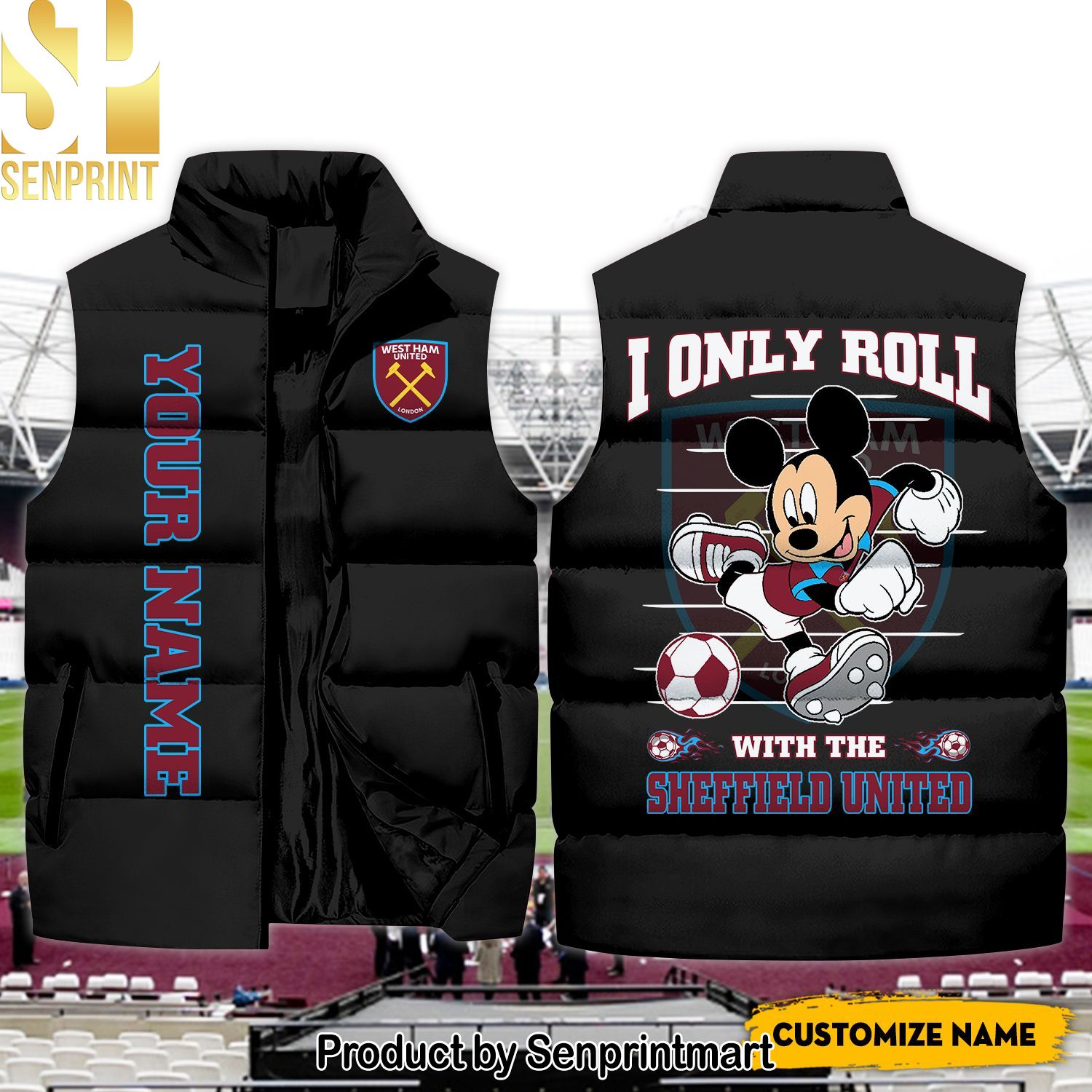 English Premier League I Only Roll With The West Ham United Best Outfit Sleeveless Jacket