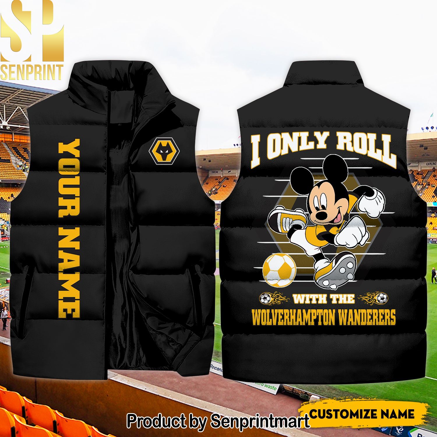 English Premier League I Only Roll With The Wolverhampton Wanderers Hot Fashion Sleeveless Jacket