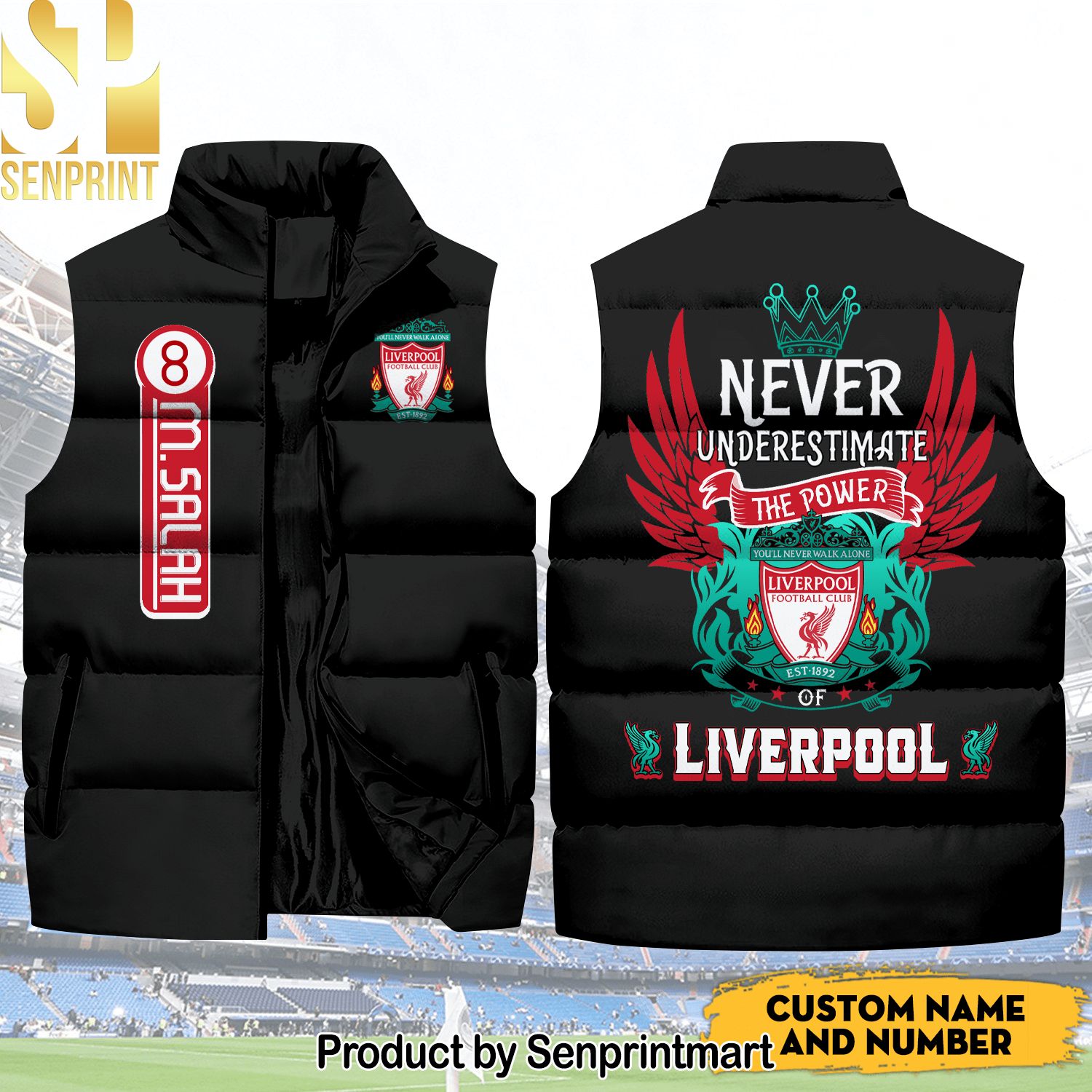 English Premier League Liverpool Never Underestimate And Number New Style Sleeveless Jacket