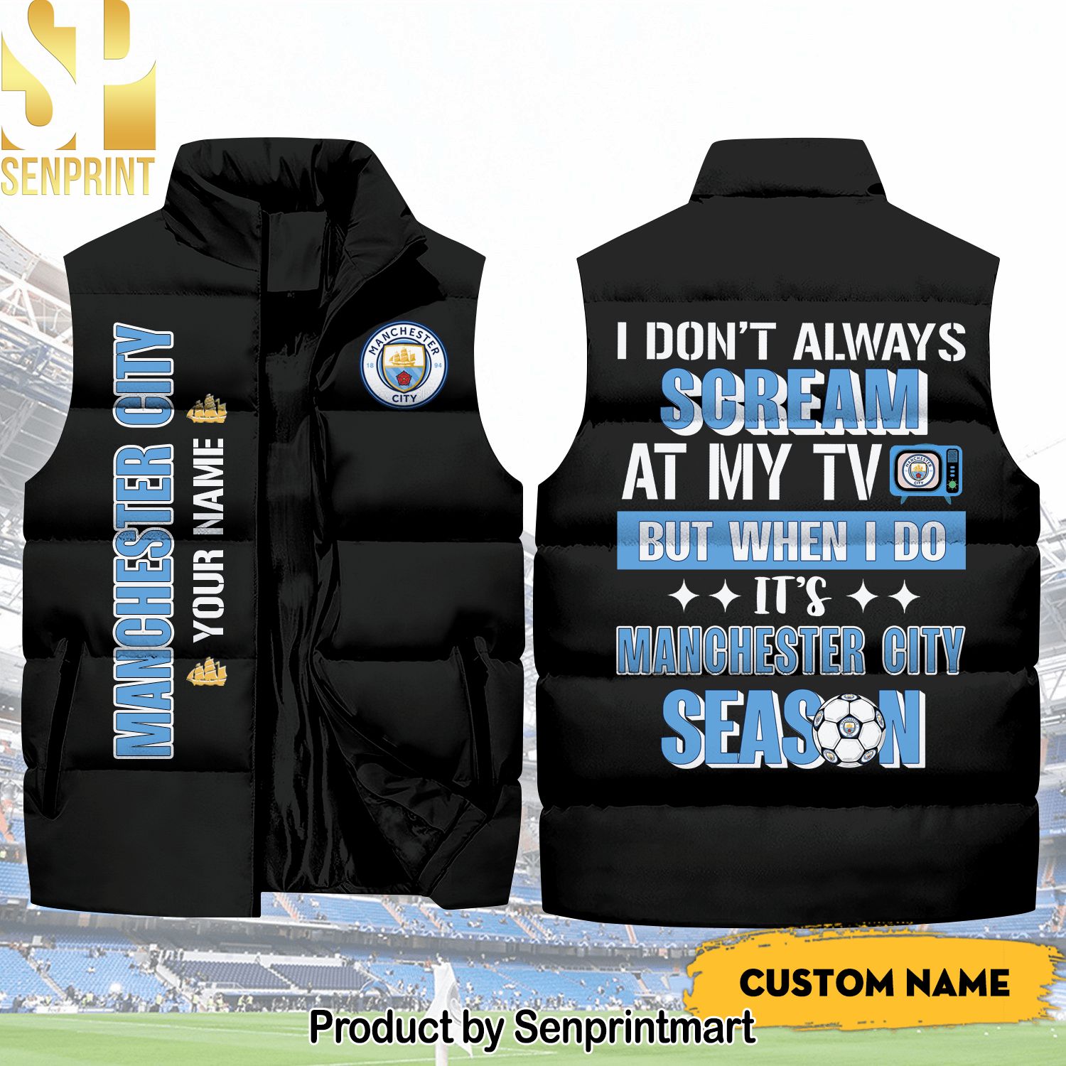 English Premier League Manchester City Season Cool Version Sleeveless Jacket
