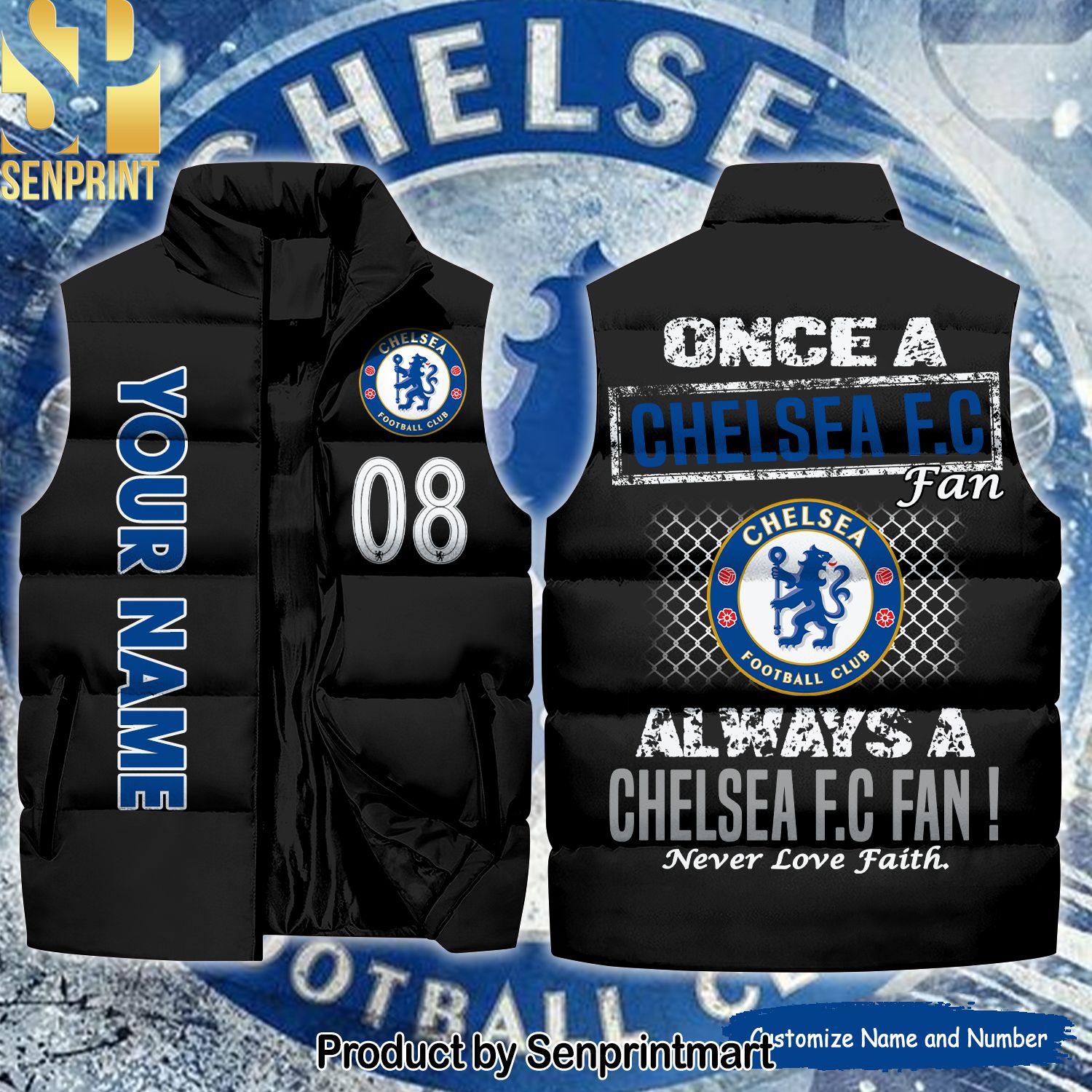 English Premier League Once A Chelsea Always Hot Fashion Sleeveless Jacket