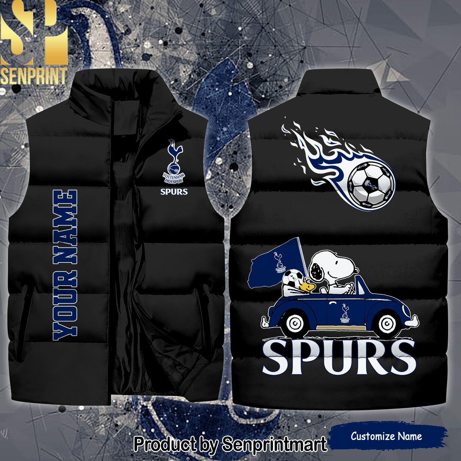 English Premier League Tottenham Hotspur Snoopy Name New Fashion Sleeveless Jacket