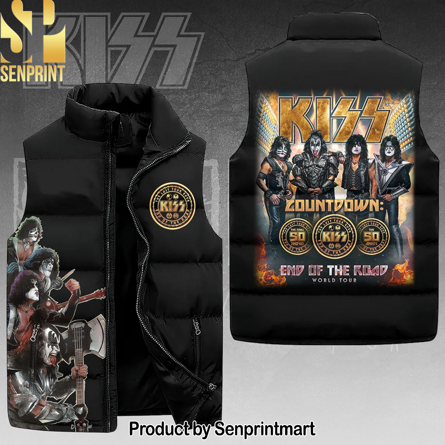 Kiss Band Ver 2 Steelers For Fans Sleeveless Jacket