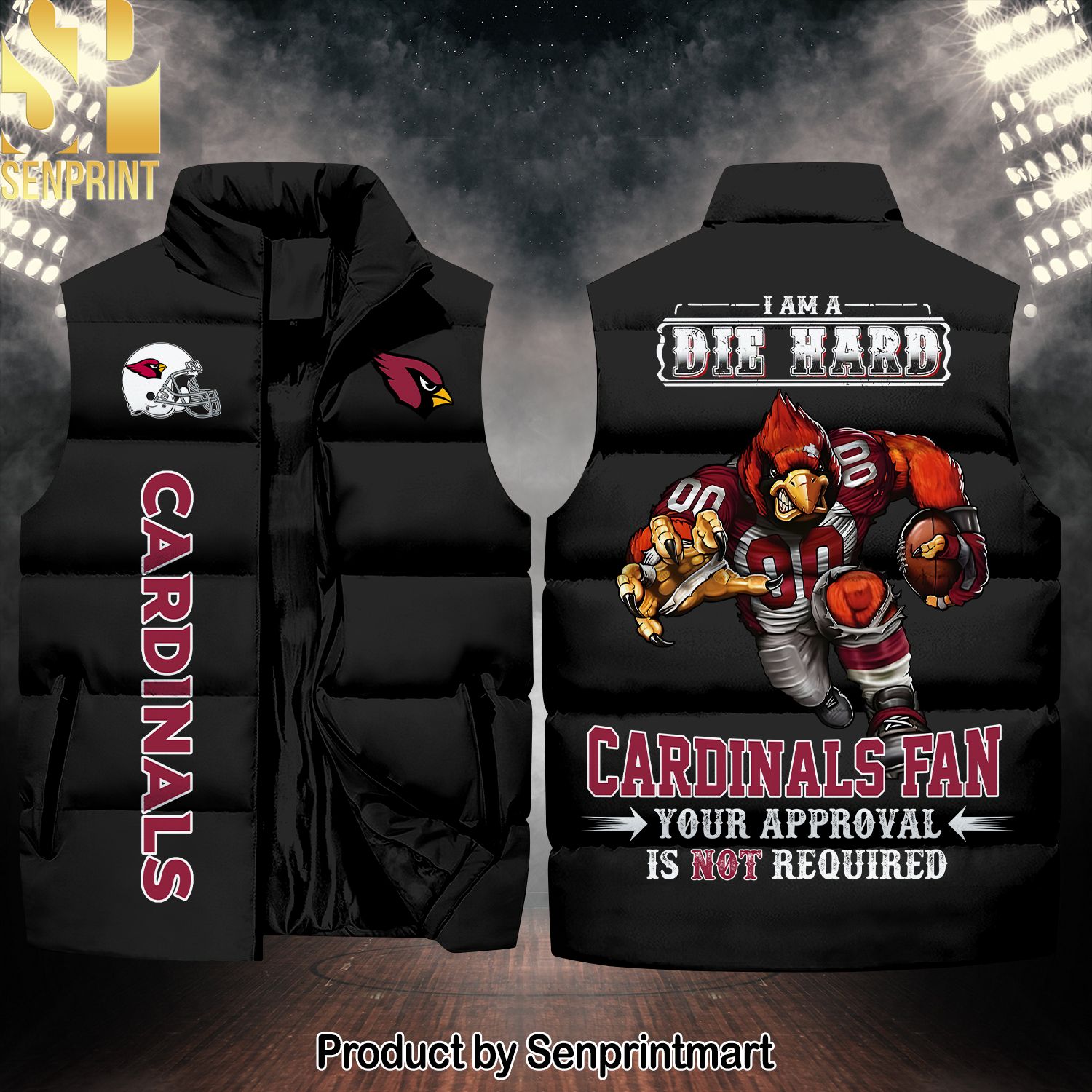 National Football League Arizona Cardinals Die Hard Fan Cool Version Sleeveless Jacket