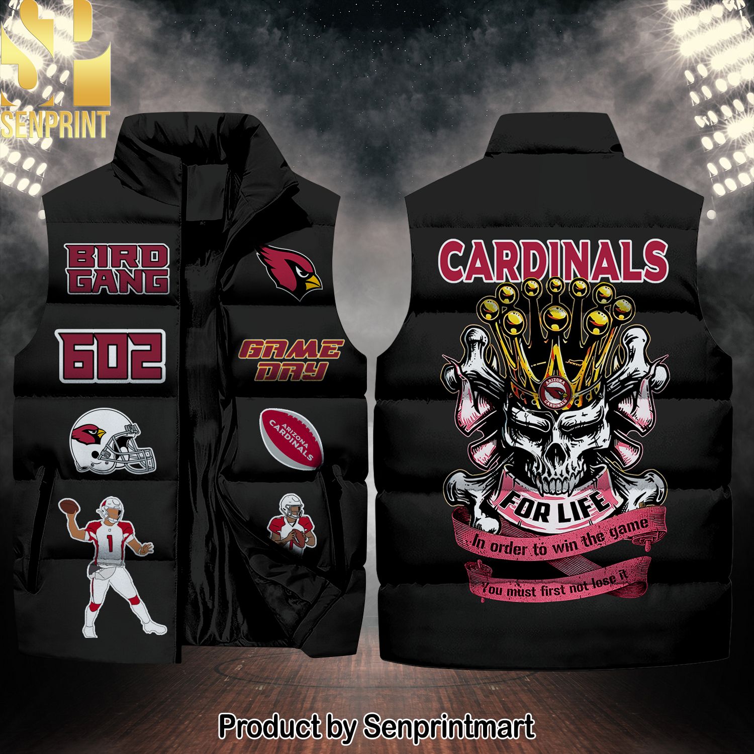 National Football League Arizona Cardinals Skull Cool Version Sleeveless Jacket