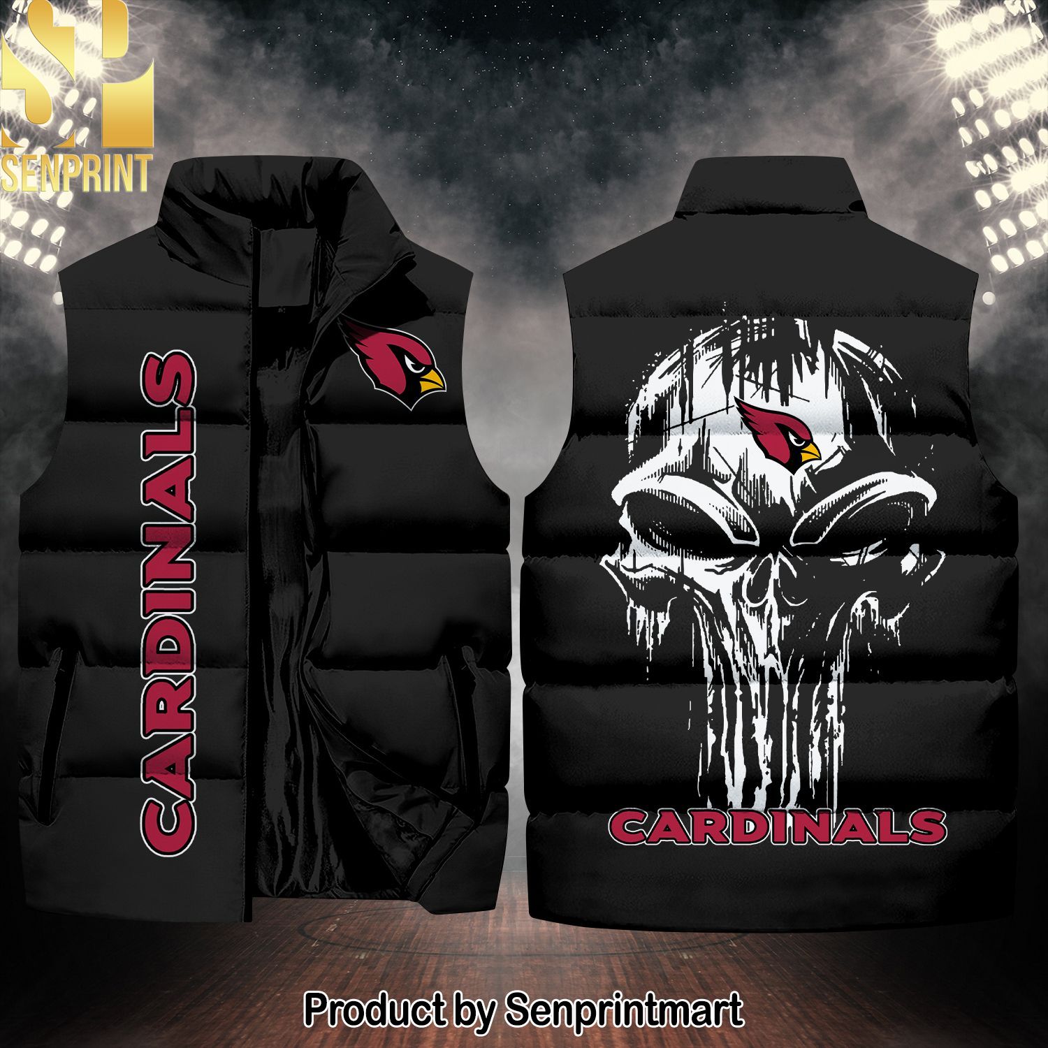 National Football League Arizona Cardinals Skull New Fashion Sleeveless Jacket