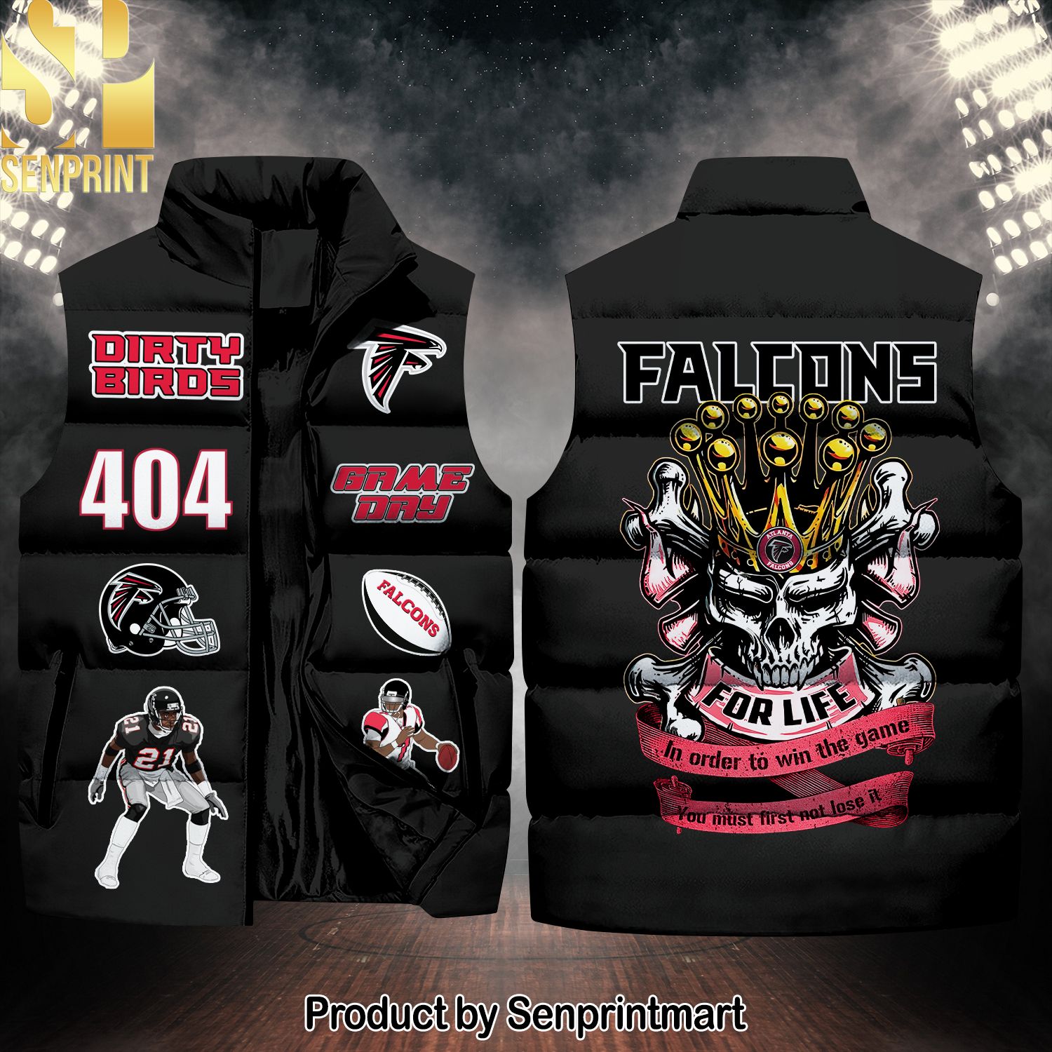 National Football League Atlanta Falcons Skull Classic Sleeveless Jacket