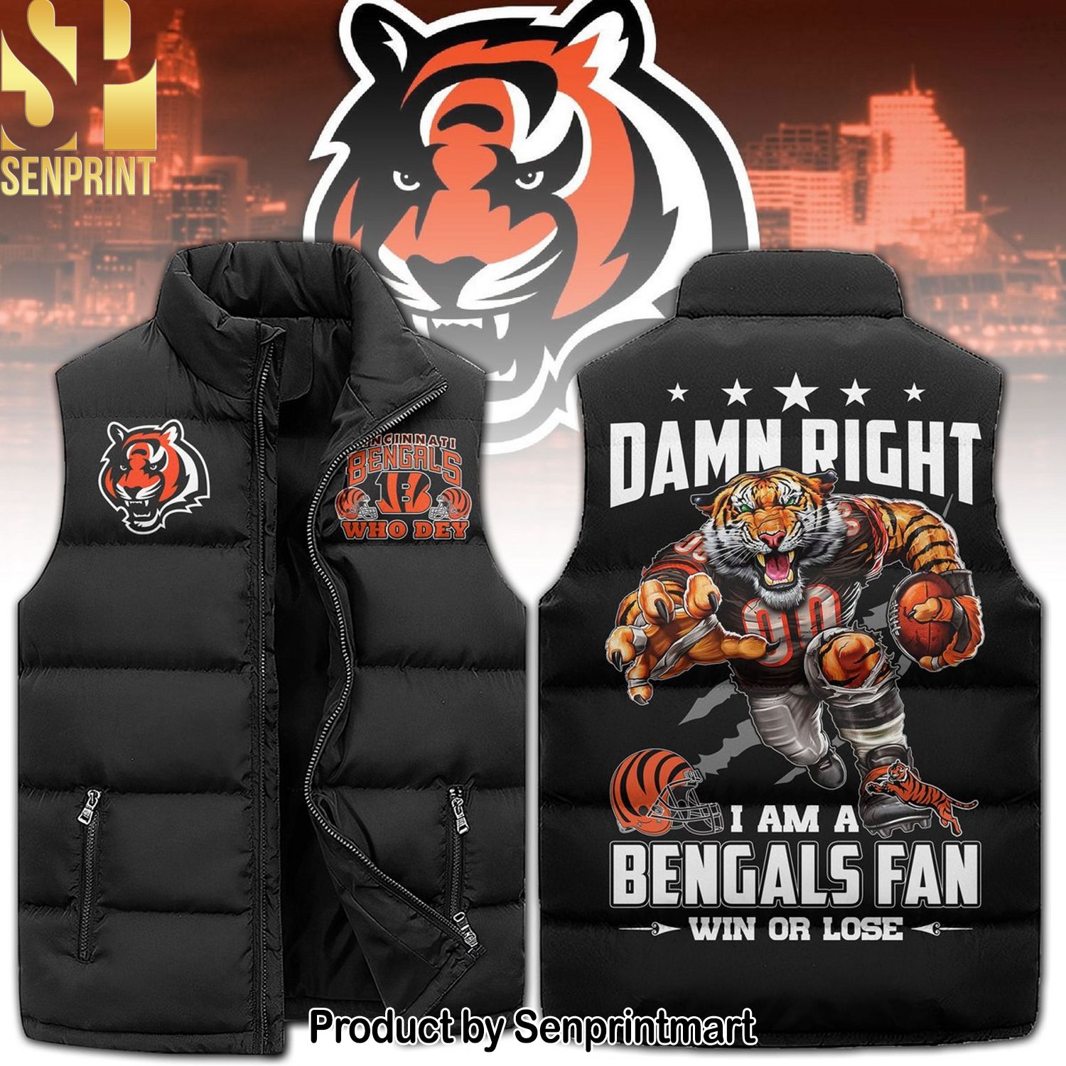 National Football League Cincinnati Bengals New Style Sleeveless Jacket