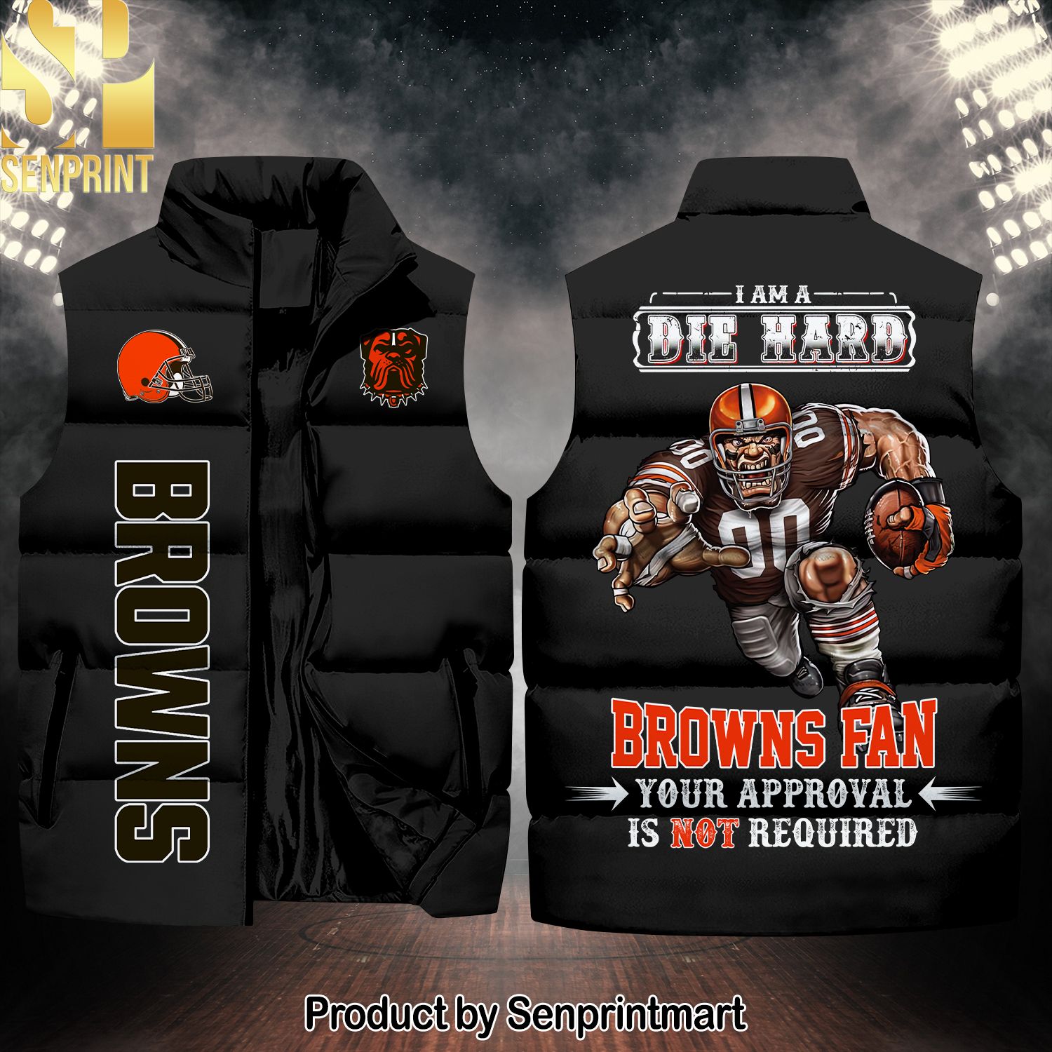 National Football League Cleveland Browns Die Hard Fan Best Outfit Sleeveless Jacket