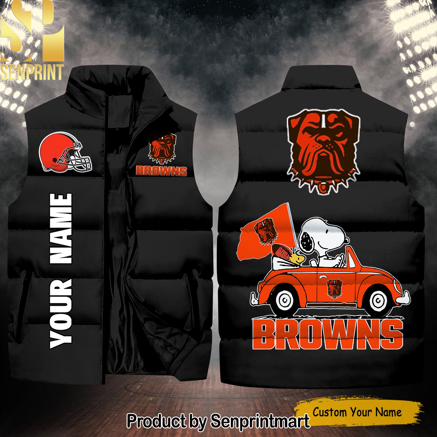 National Football League Cleveland Browns Peanuts Snoopy Hot Outfit Sleeveless Jacket