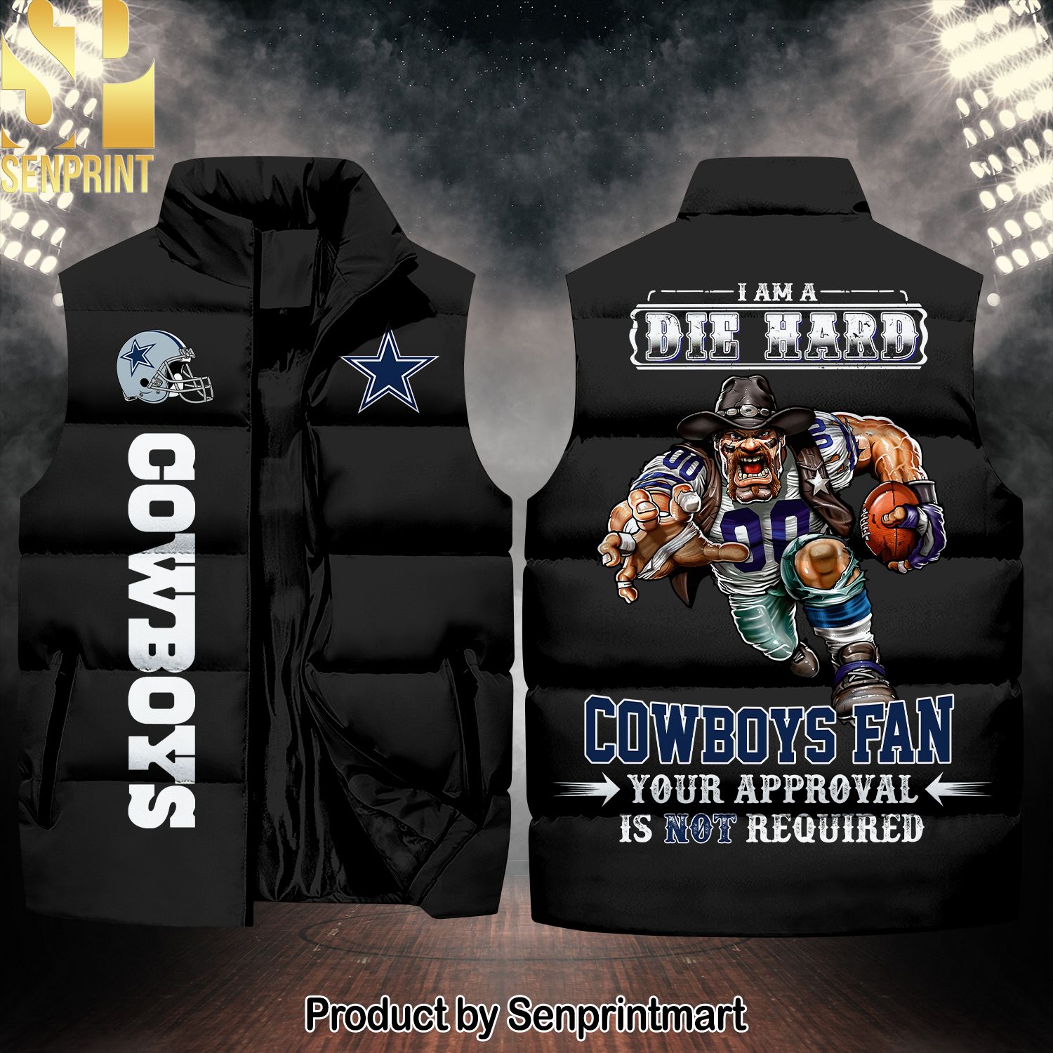 National Football League Dallas Cowboys Die Hard Fan Cool Version Sleeveless Jacket