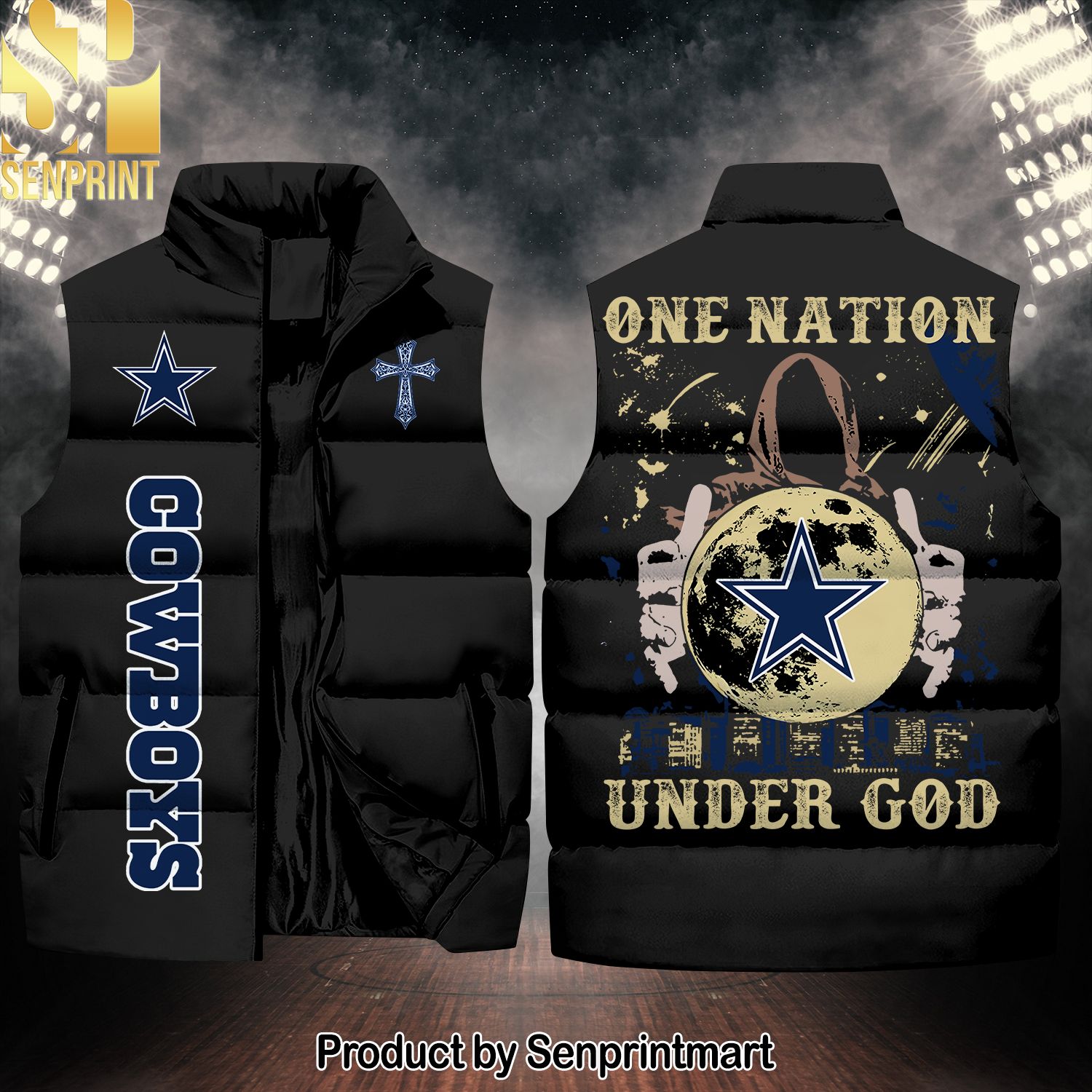 National Football League Dallas Cowboys One Nation Under God New Version Sleeveless Jacket
