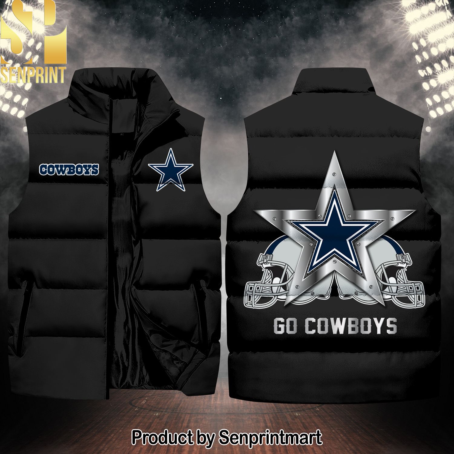 National Football League Dallas Cowboys Star Personalized Name Unisex Sleeveless Jacket