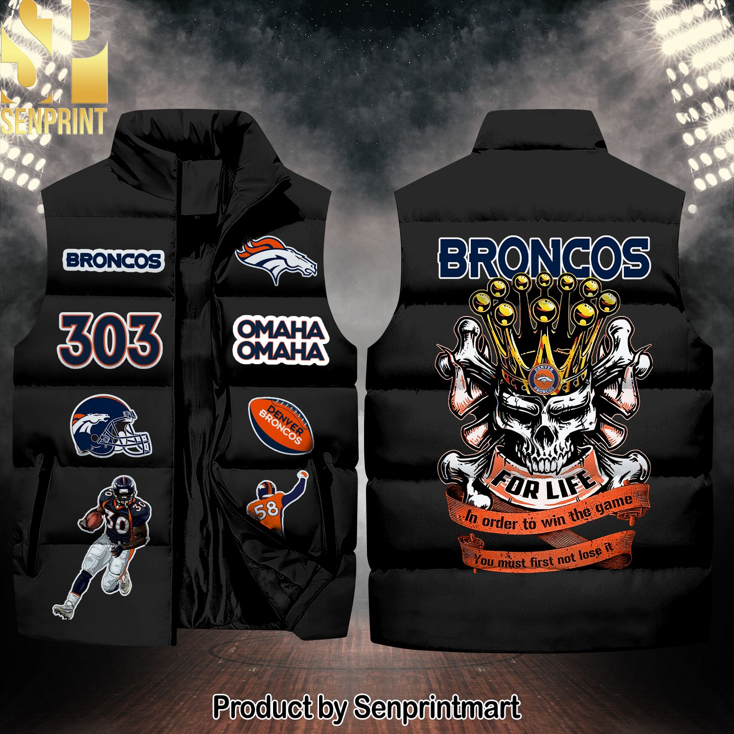 National Football League Denver Broncos Skull Best Outfit Sleeveless Jacket