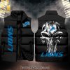 National Football League Detroit Lions Skull Hypebeast Fashion Sleeveless Jacket – C461