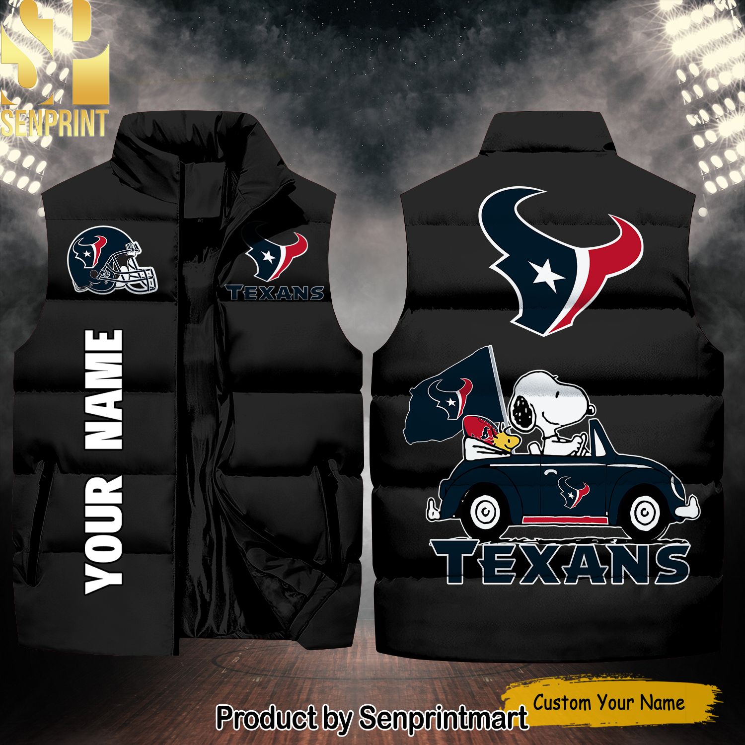 National Football League Houston Texans Peanuts Snoopy Cool Version Sleeveless Jacket