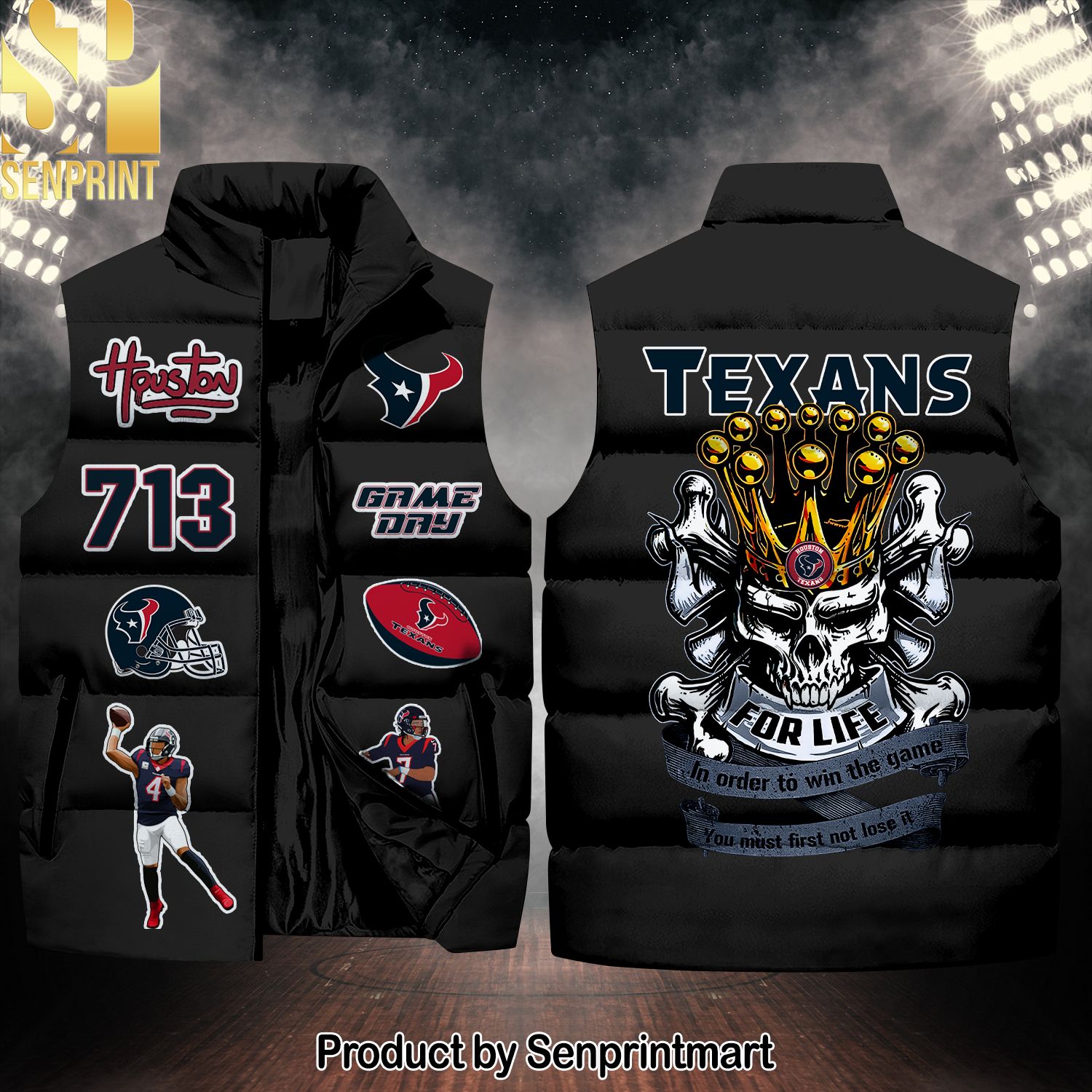 National Football League Houston Texans Skull New Outfit Sleeveless Jacket
