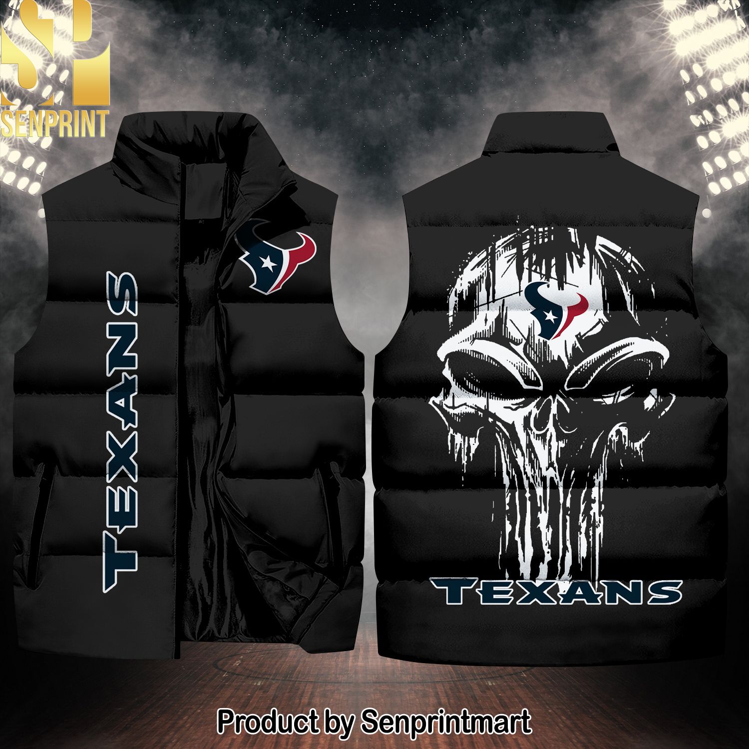 National Football League Houston Texans Skull Unisex Sleeveless Jacket