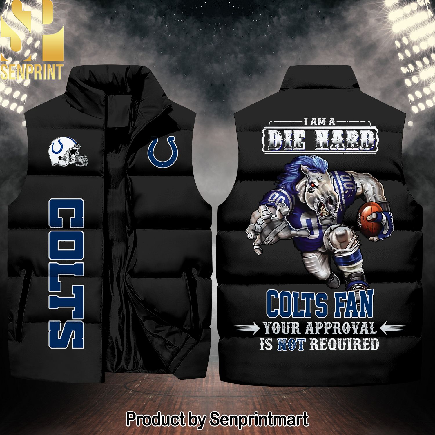 National Football League Indianapolis Colts Die Hard Fan New Version Sleeveless Jacket