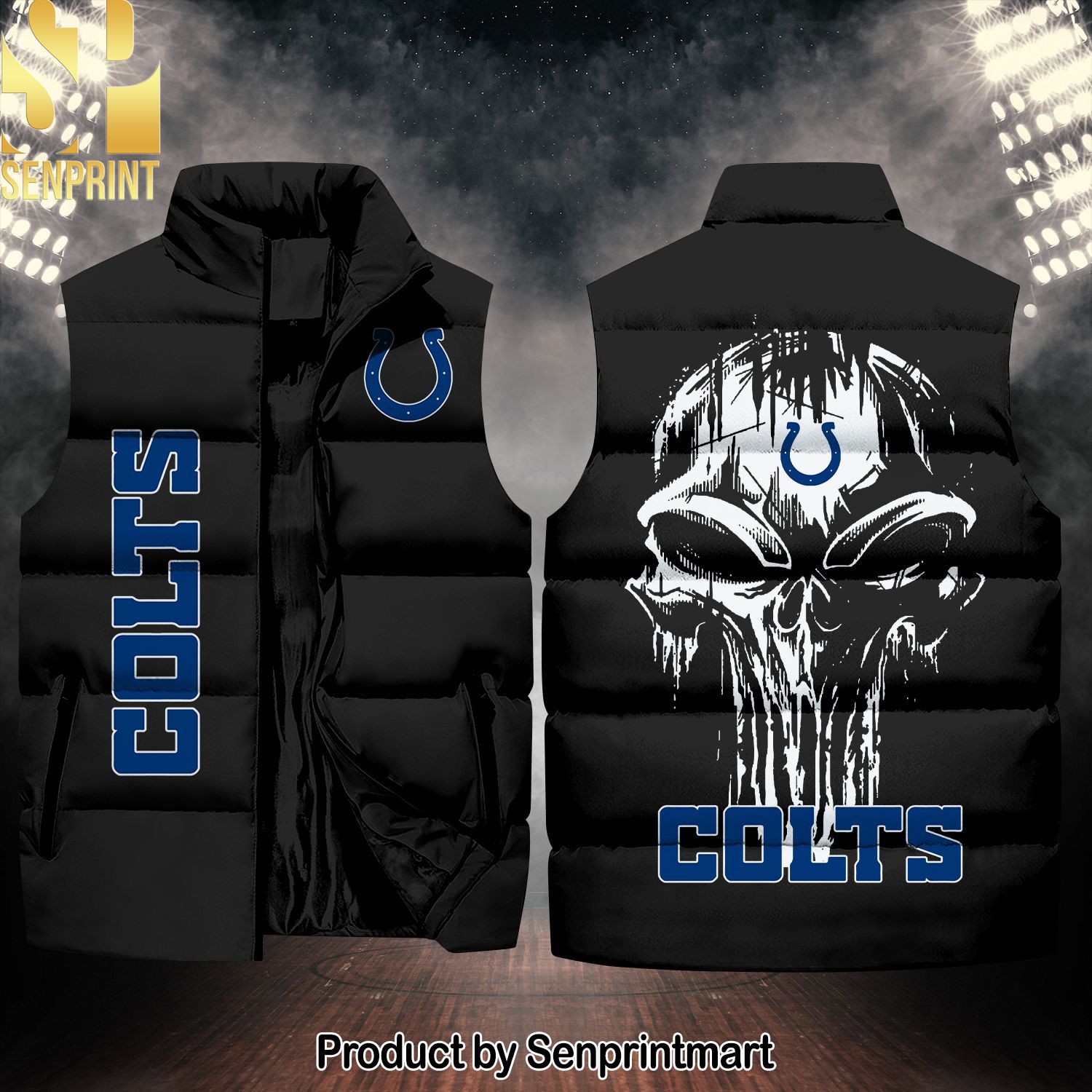 National Football League Indianapolis Colts Skull New Outfit Sleeveless Jacket