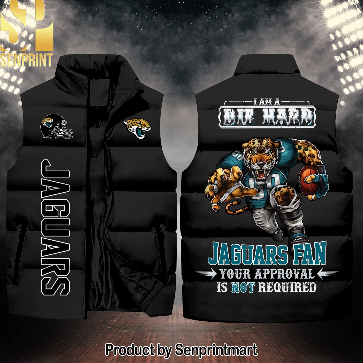National Football League Jacksonville Jaguars Die Hard Fan New Style Sleeveless Jacket
