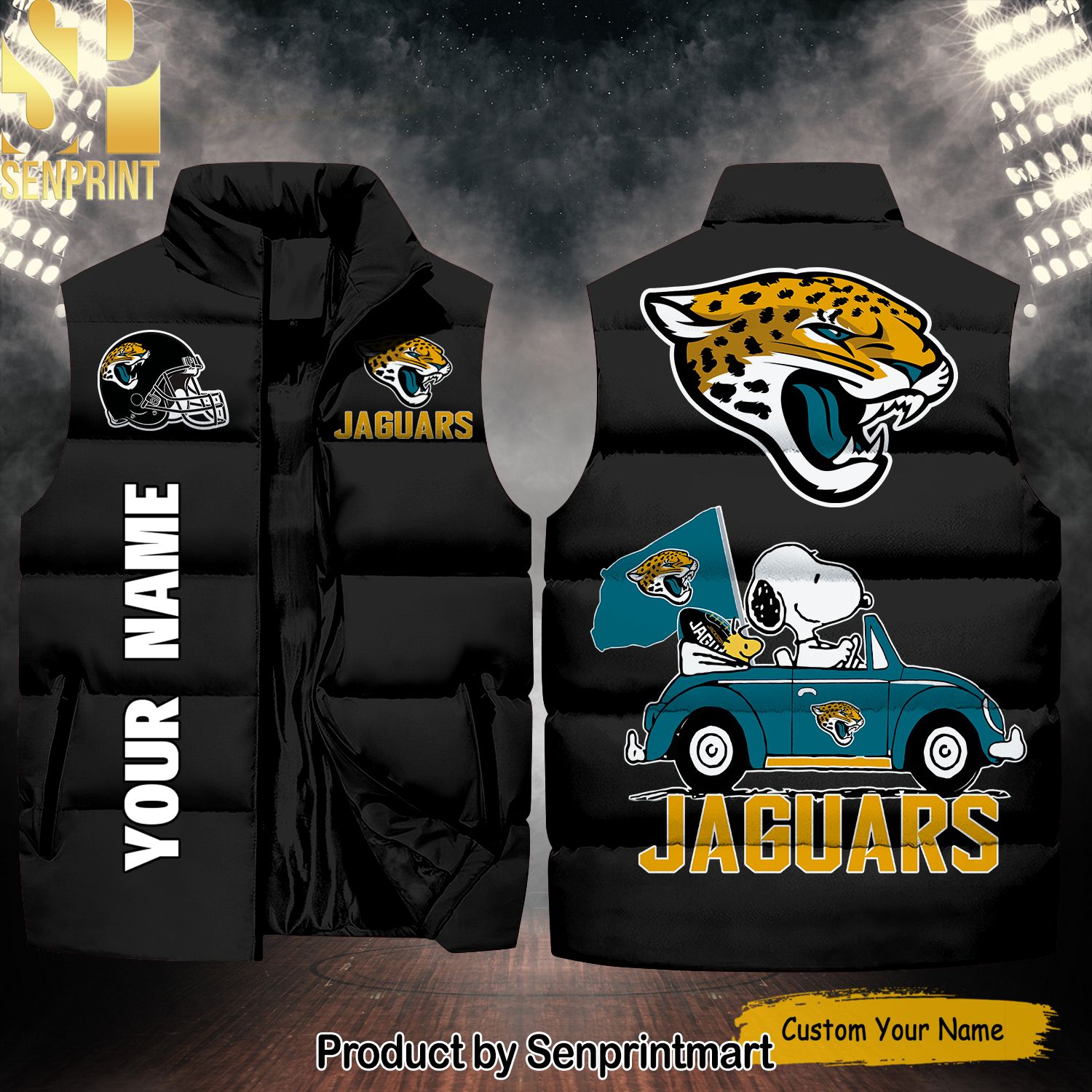 National Football League Jacksonville Jaguars Peanuts Snoopy Hypebeast Fashion Sleeveless Jacket