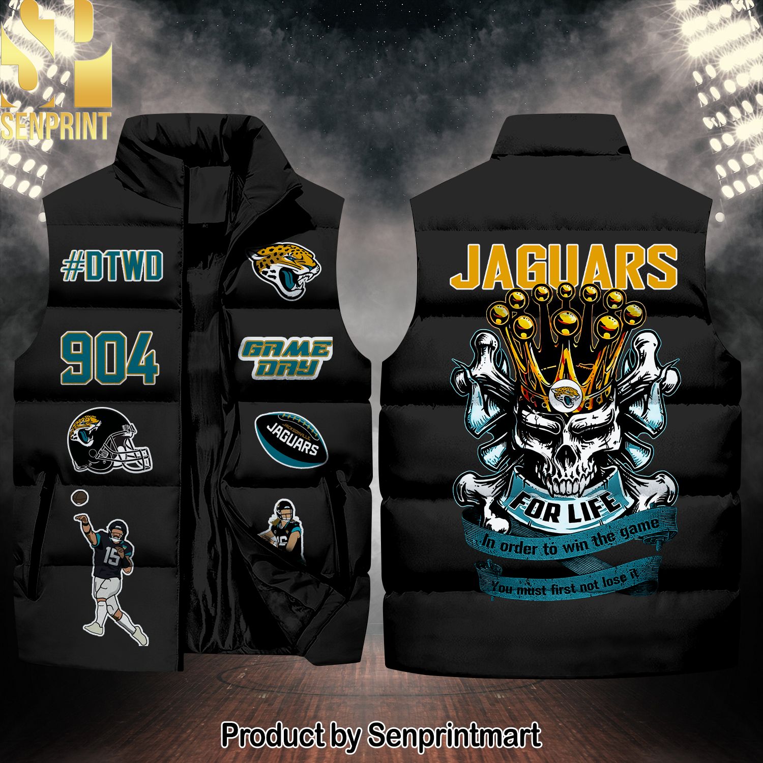 National Football League Jacksonville Jaguars Skull New Style Sleeveless Jacket