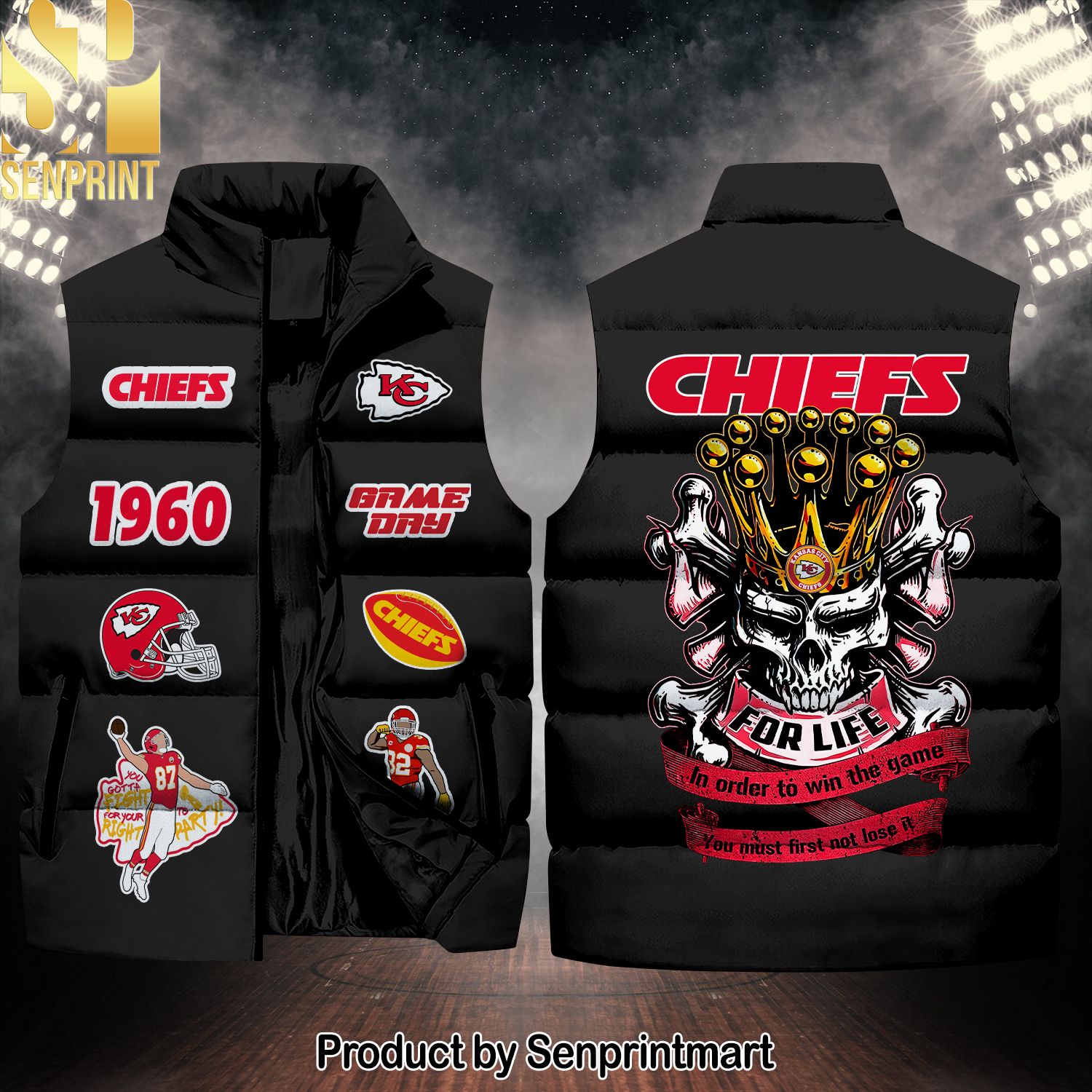 National Football League Kansas City Chiefs Skull Best Outfit Sleeveless Jacket