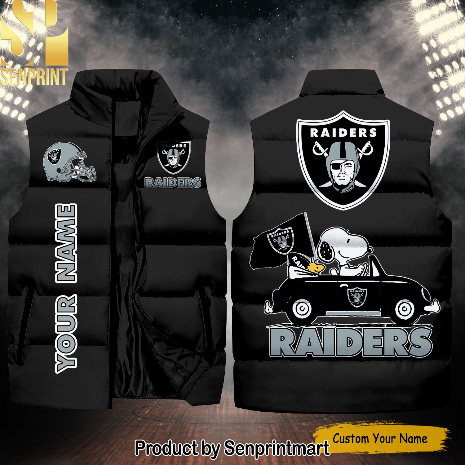 National Football League Las Vegas Raiders Peanuts Snoopy Unisex Sleeveless Jacket