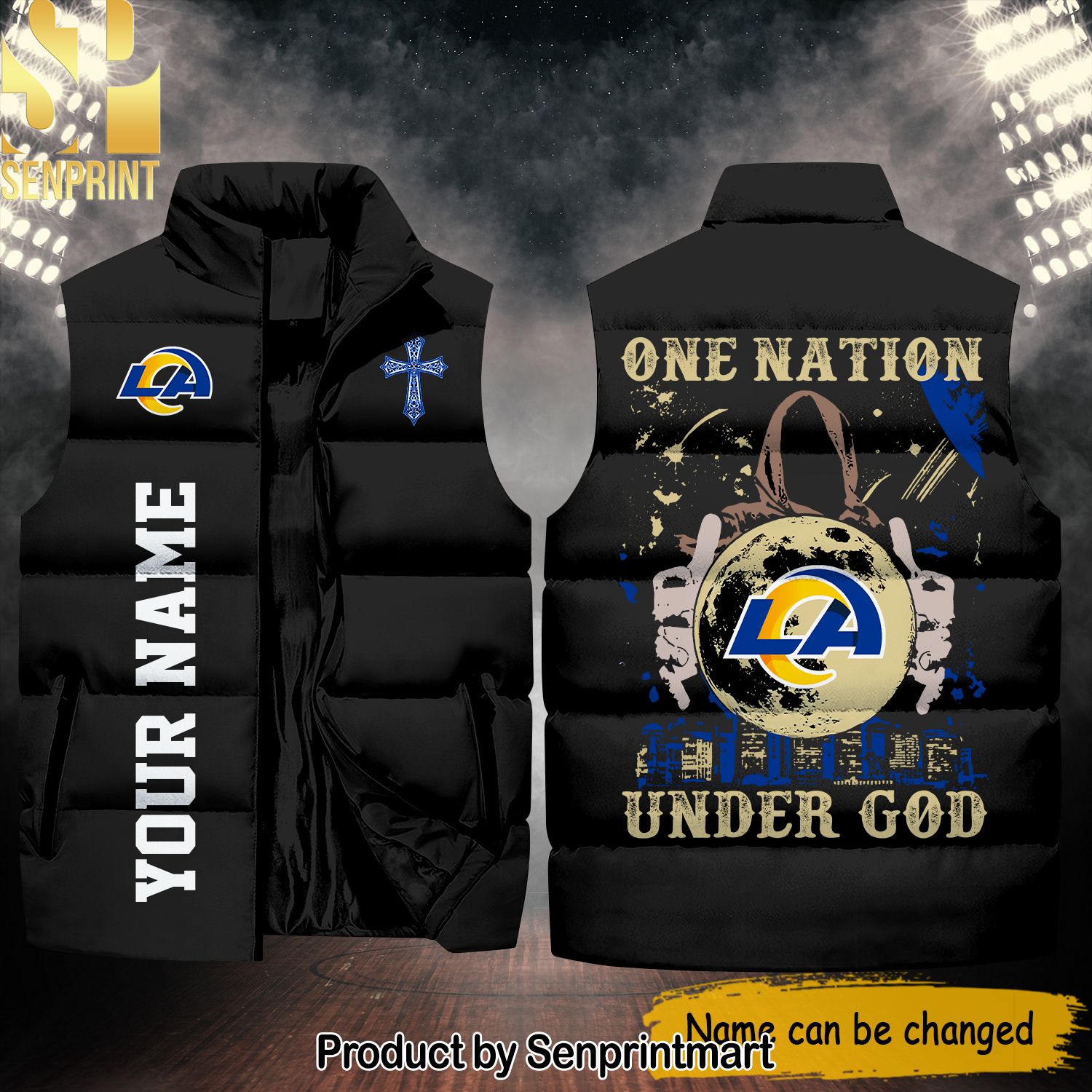 National Football League Los Angeles Rams One Nation Under God Classic Sleeveless Jacket