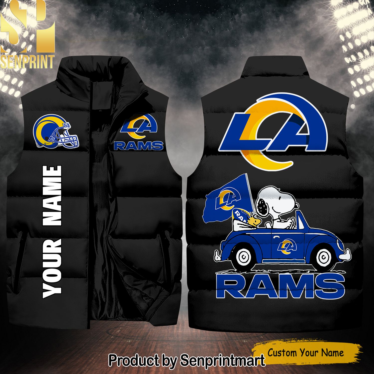 National Football League Los Angeles Rams Peanuts Snoopy Hot Outfit Sleeveless Jacket