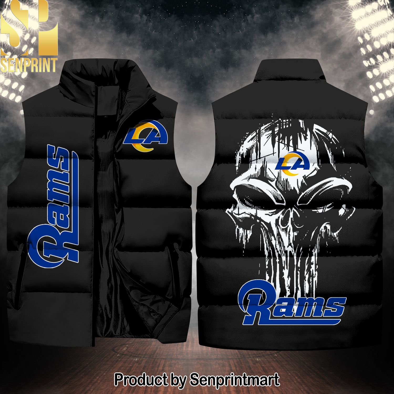 National Football League Los Angeles Rams Skull New Outfit Sleeveless Jacket