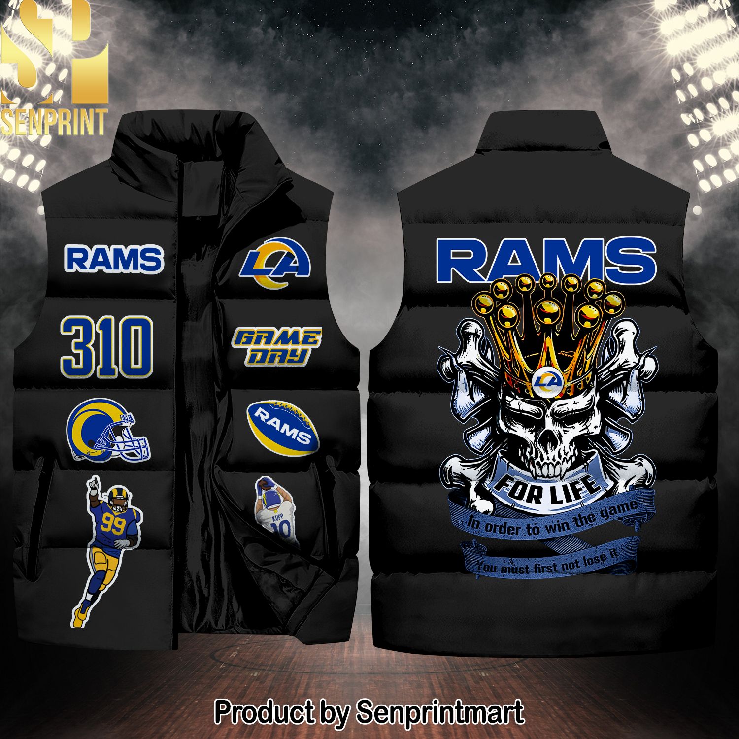 National Football League Los Angeles Rams Skull Unisex Sleeveless Jacket