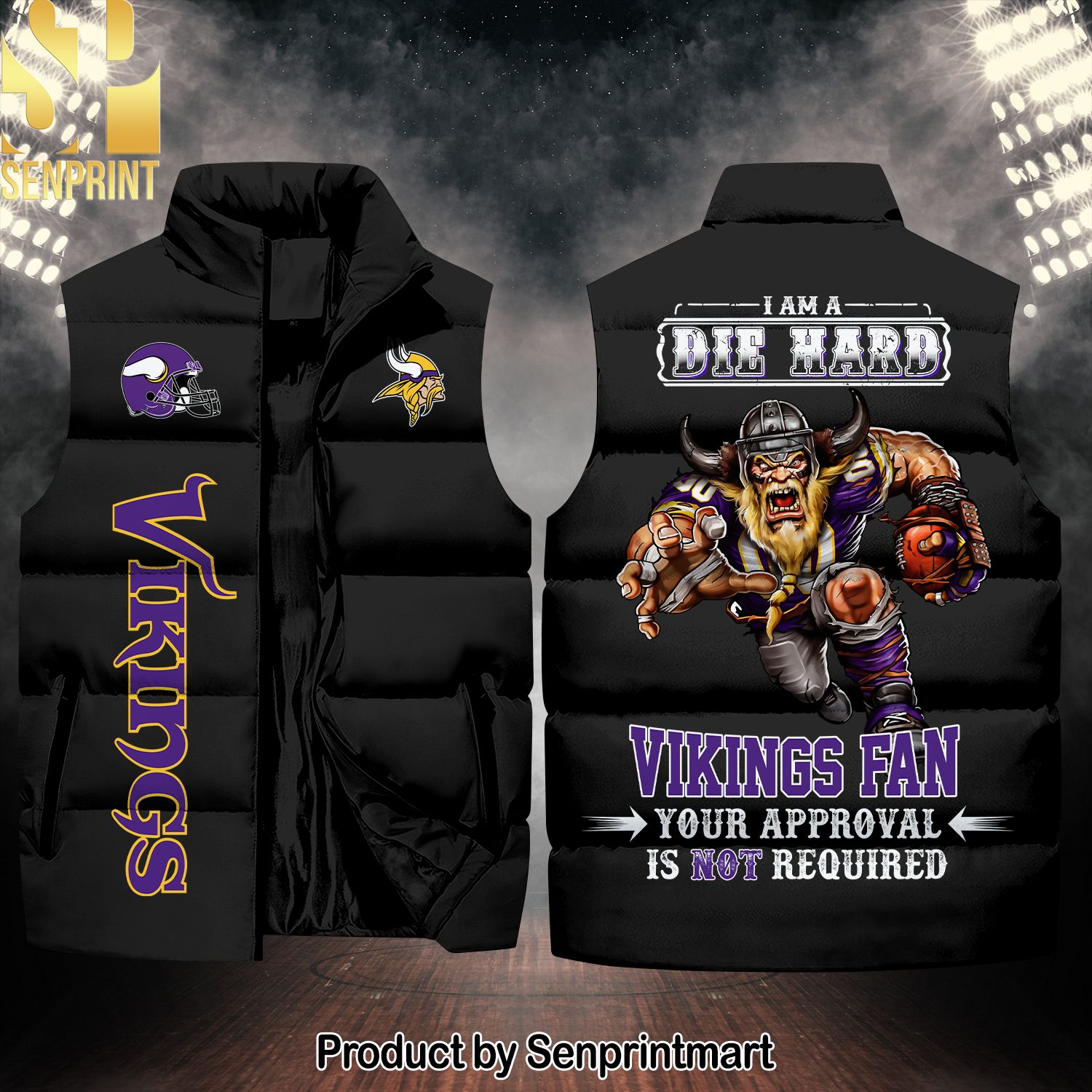 National Football League Minnesota Vikings Die Hard Fan Hot Outfit Sleeveless Jacket