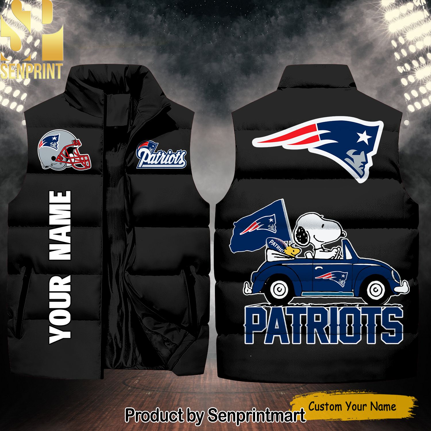 National Football League New England Patriots Peanuts Snoopy New Style Sleeveless Jacket