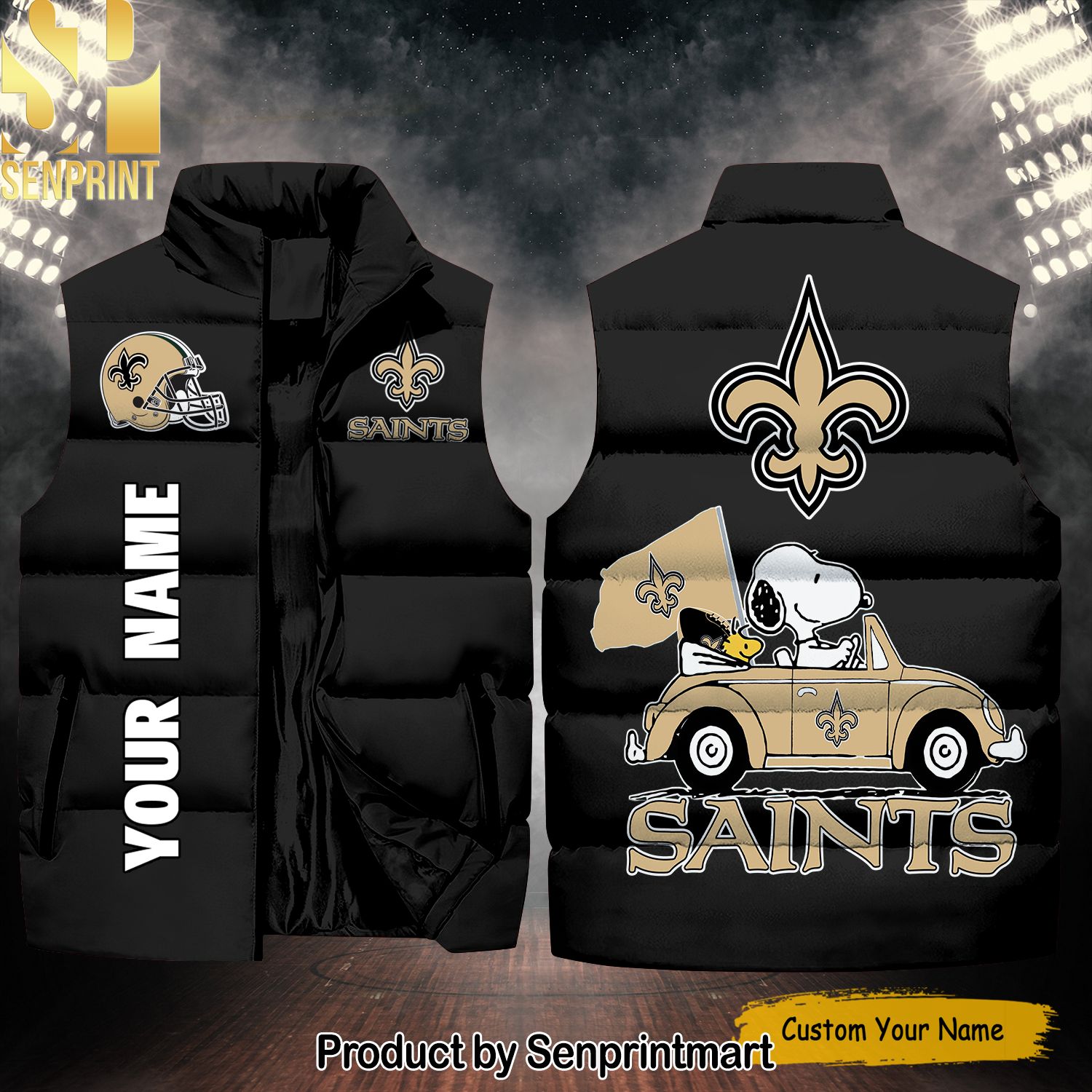 National Football League New Orleans Saints Peanuts Snoopy Hot Fashion Sleeveless Jacket