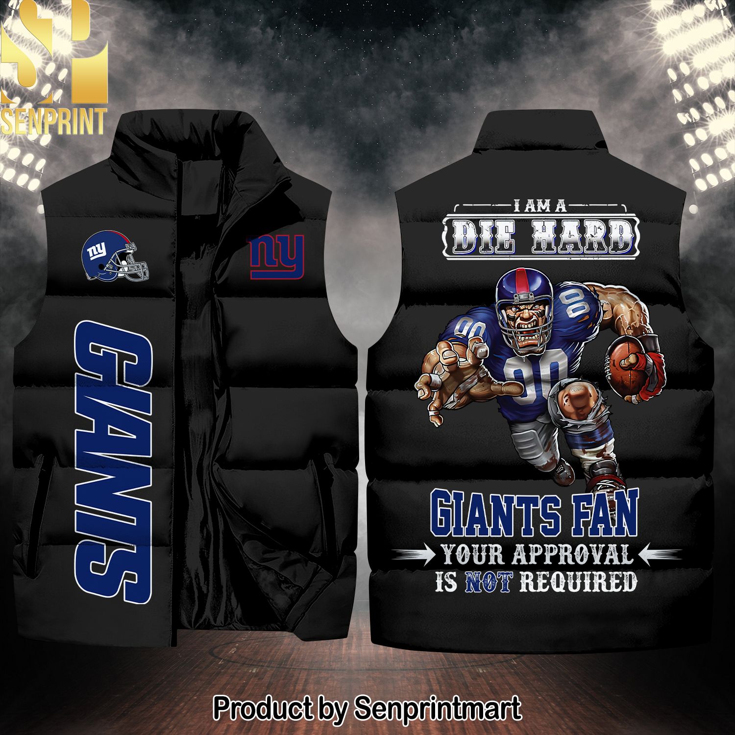 National Football League New York Giants Die Hard Fan Hot Outfit Sleeveless Jacket