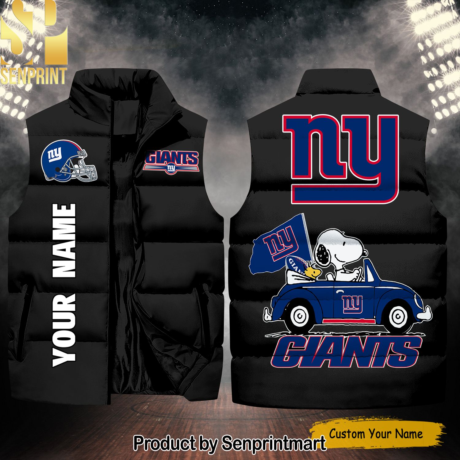 National Football League New York Giants Peanuts Snoopy New Fashion Sleeveless Jacket