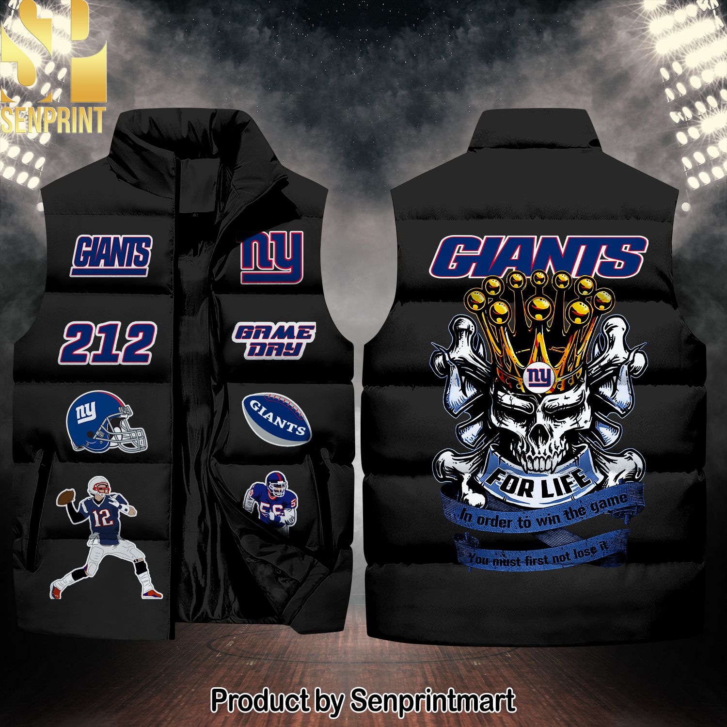 National Football League New York Giants Skull Hot Fashion Sleeveless Jacket